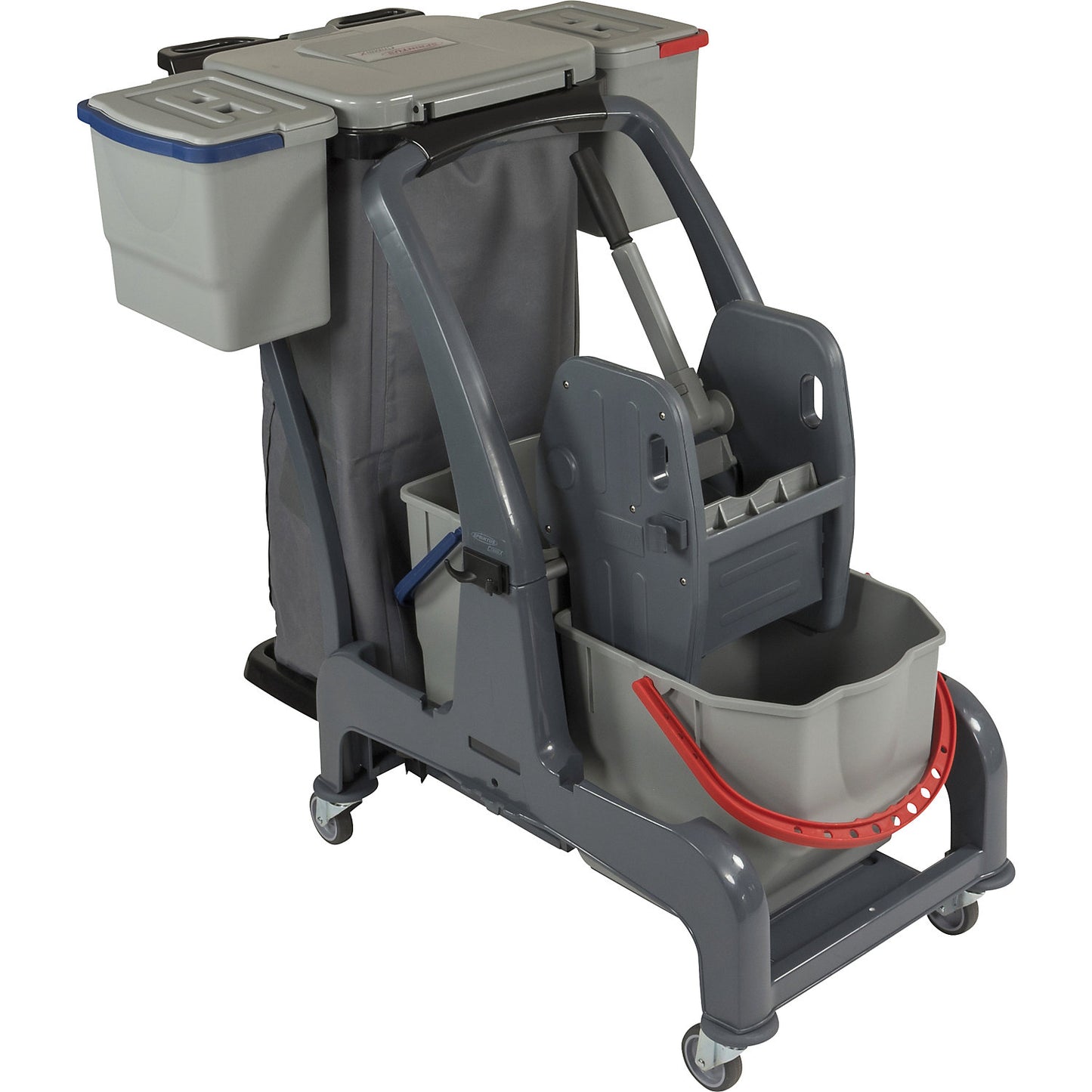 CombiX XL cleaning trolley, 1 x 18 l bucket, 1 x 25 l bucket, with mop wringer.