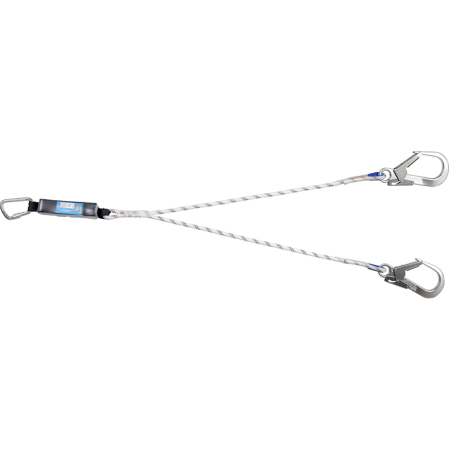 LDAD energy absorbing lanyard, two fall, 1 snap hook, 150 kg.