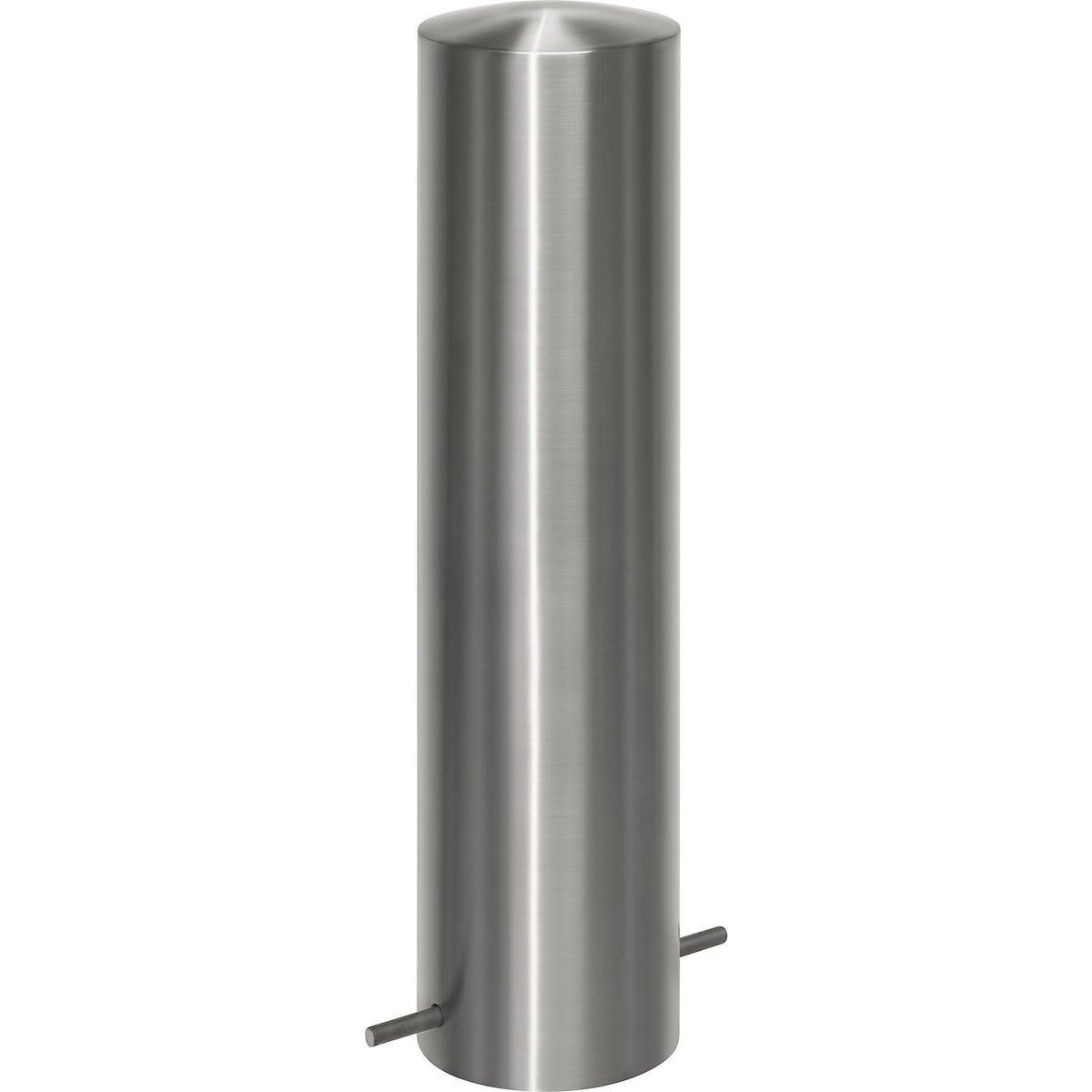 Stainless steel barrier post, with flat head, for concreting in, Ø 205 mm.