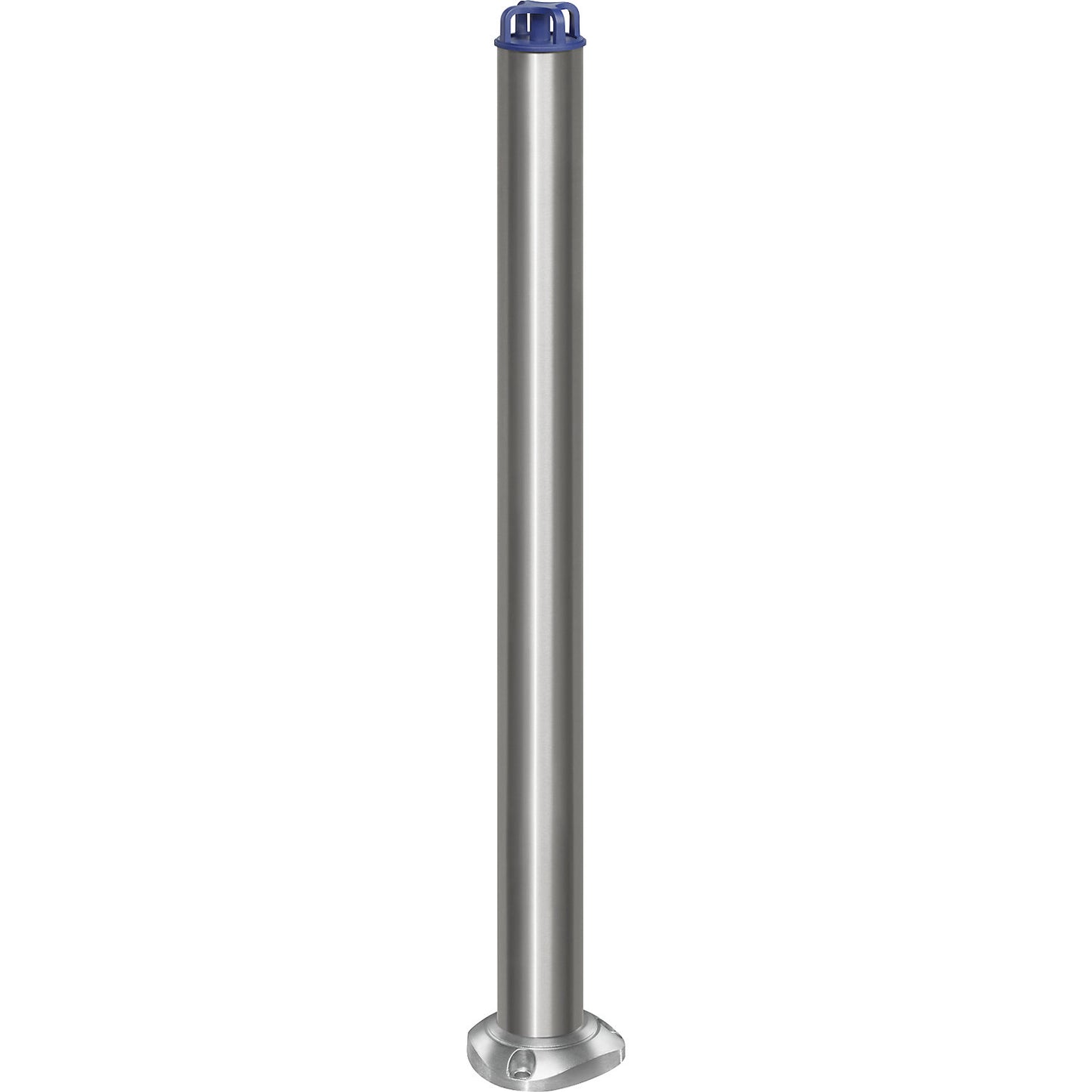Stainless steel barrier post, with chain head, for bolting in place, Ø 76 mm, folding.