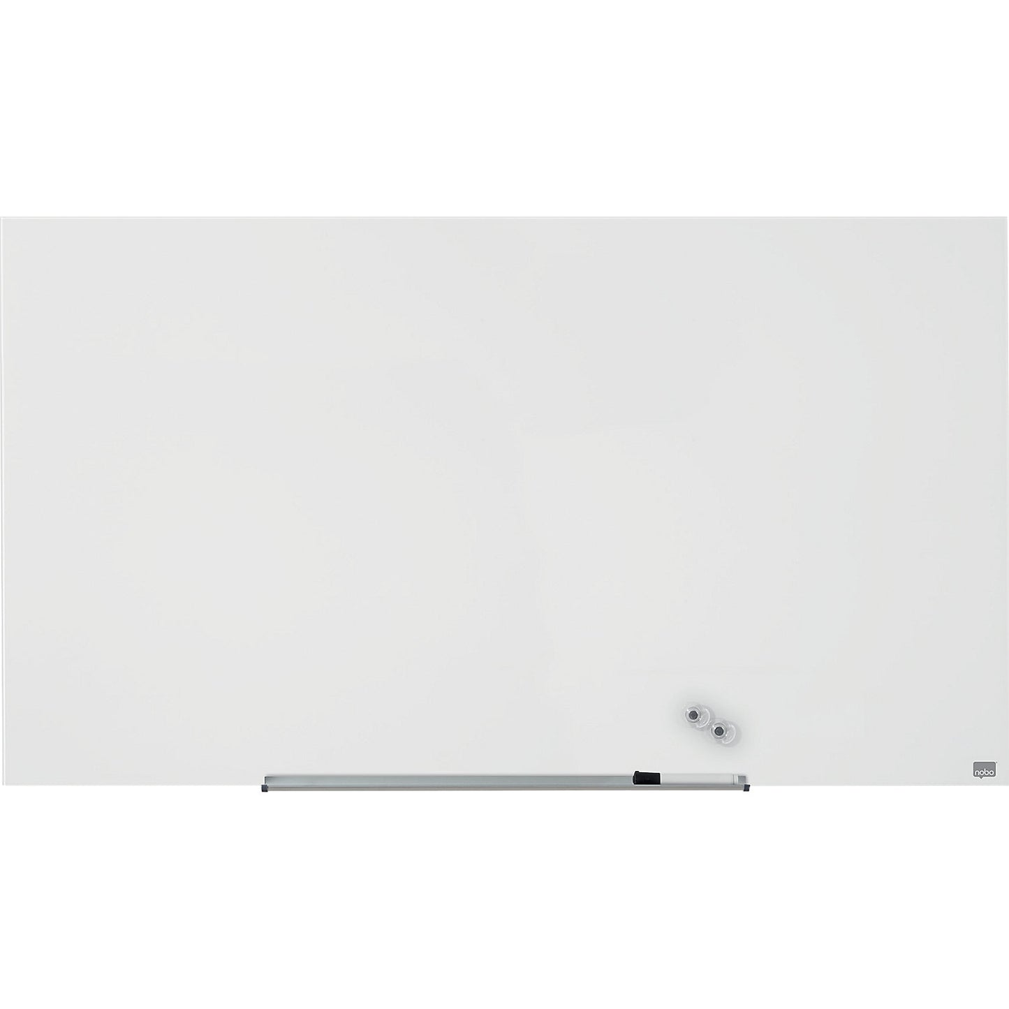 WIDESCREEN glass whiteboard, frameless, 57'' - WxH 1264 x 711 mm, white.