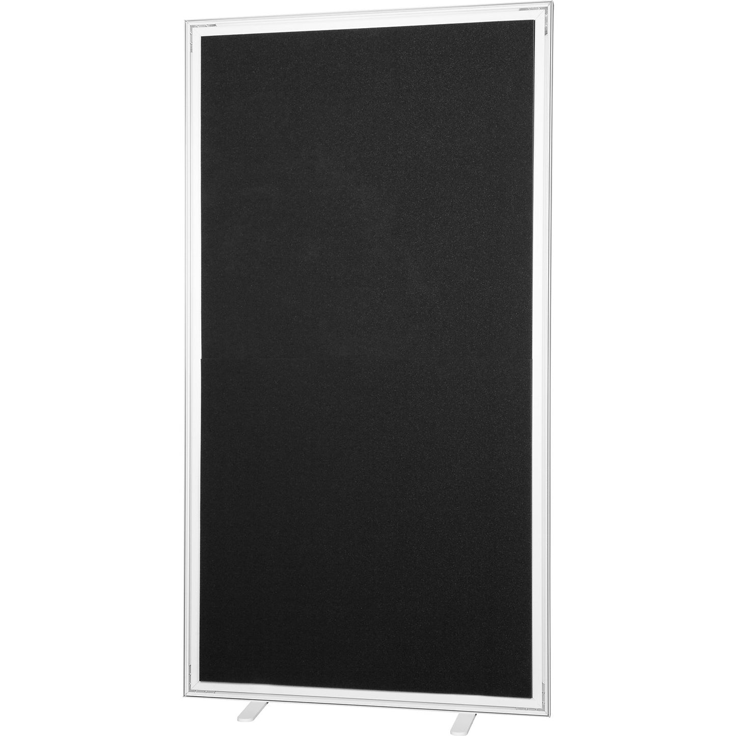 easyScreen partition, HxD 1740 x 390 mm, with sound insulation, black, width 1600 mm.