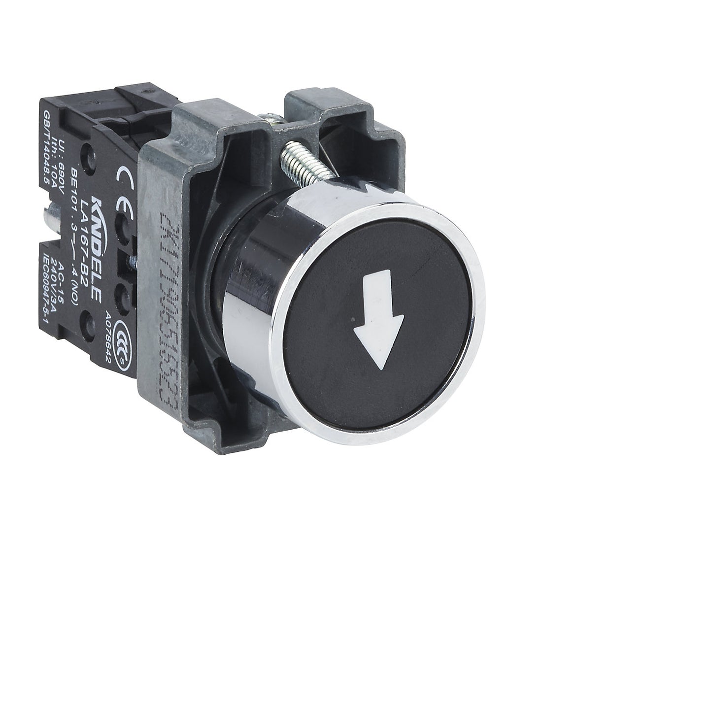 Button for lowering, for platform lift, black.
