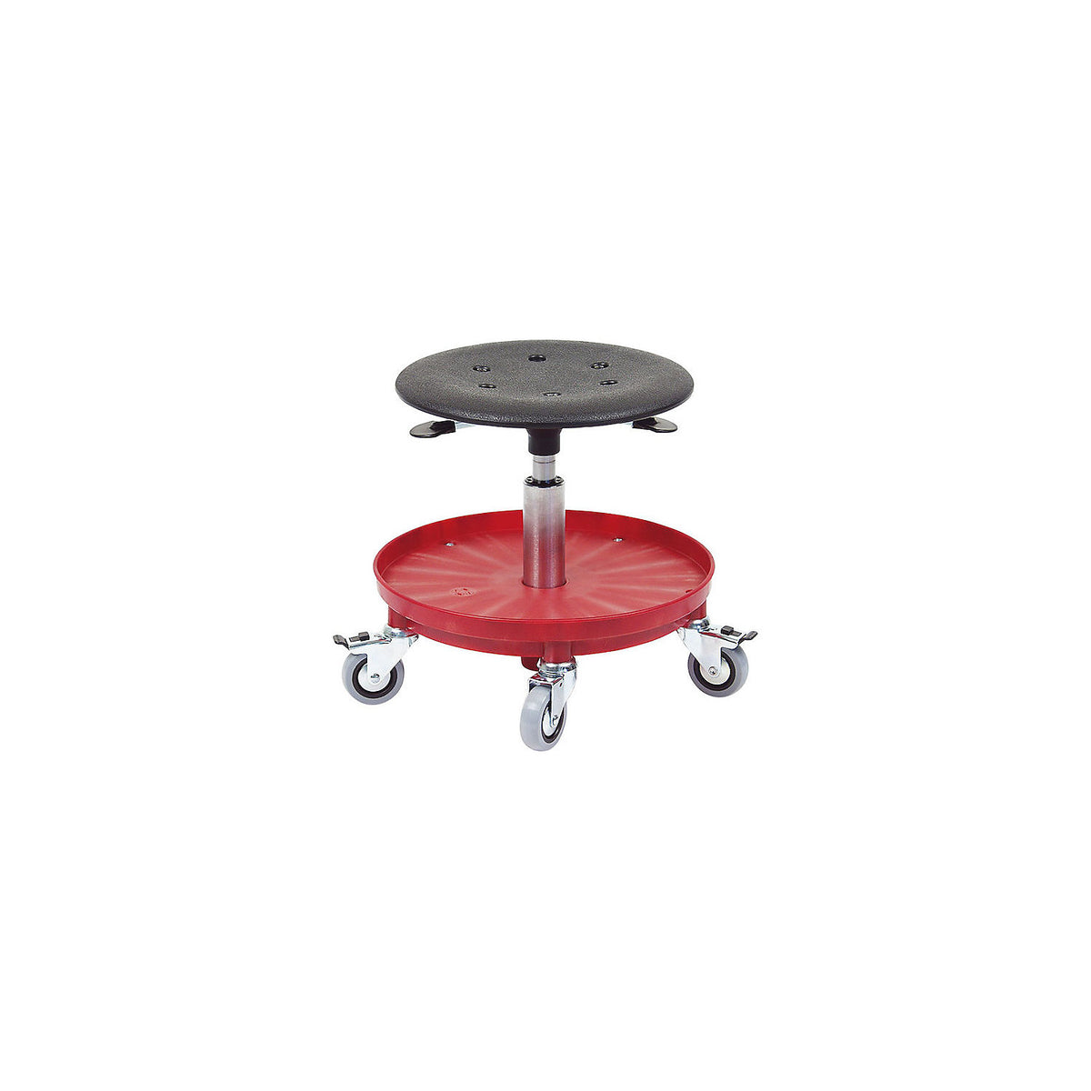 Workshop stool, height adjustable 370 - 500 mm, red.