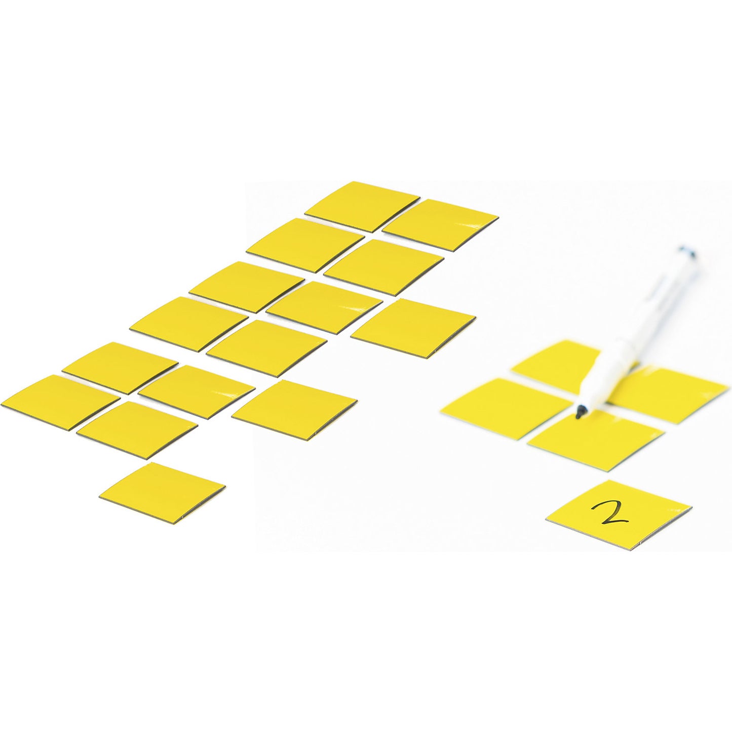 Magnetic SQUARE symbol, LxW 30 x 30 mm, pack of 20, yellow.