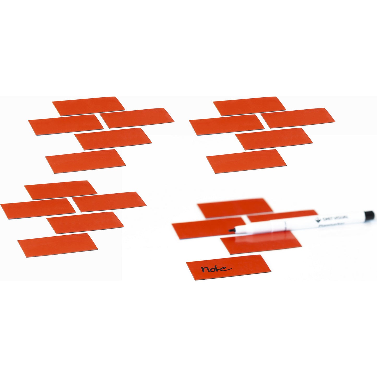 Magnetic RECTANGLE symbol, LxW 60 x 30 mm, pack of 20, red.