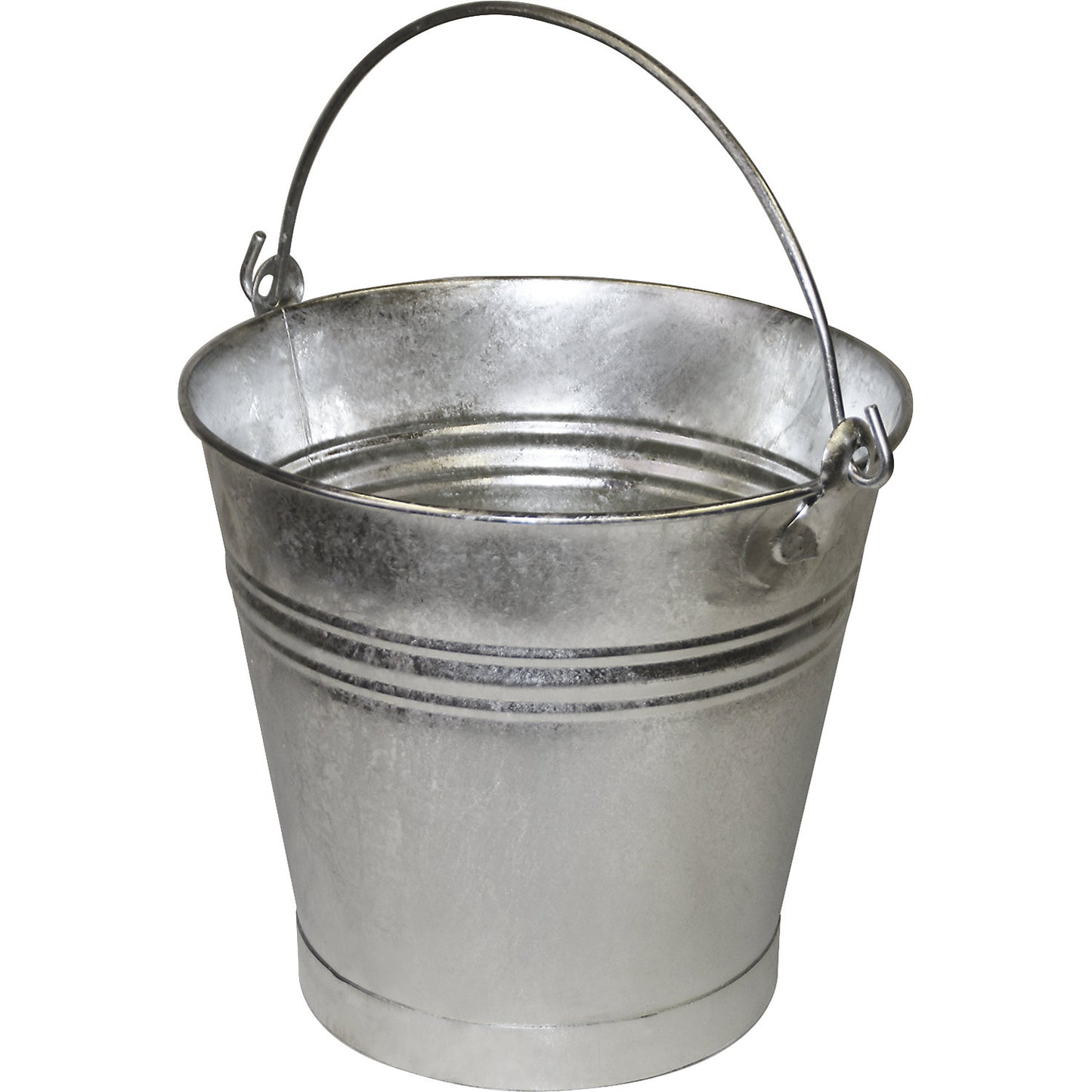 Steel bucket with carry handle, leak proof, capacity 20 l, with hoop iron base, height 350 mm.