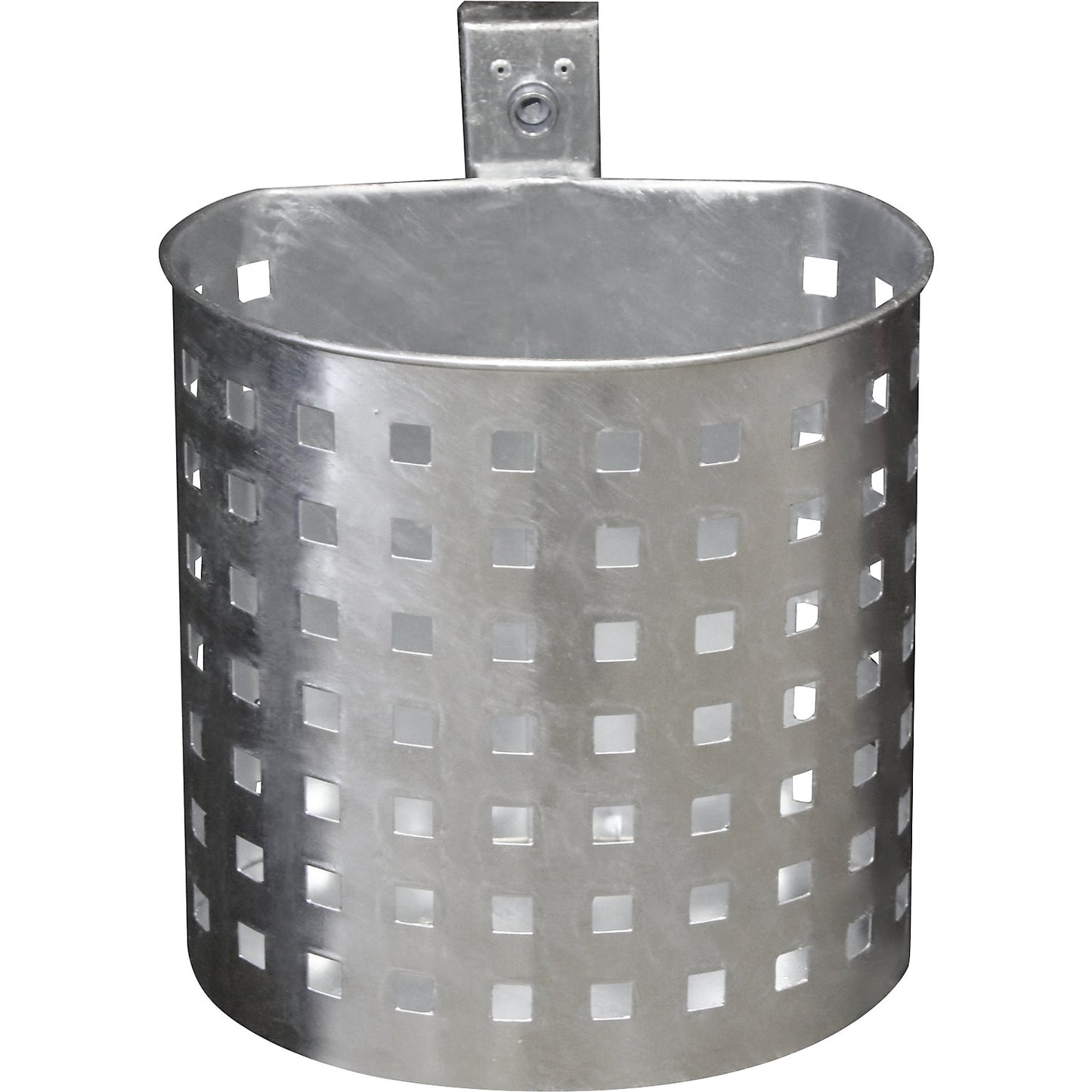 Outdoor waste collector, hot dip galvanised, capacity 20 l, body perforated, HxWxD 340 x 325 x 230 mm.