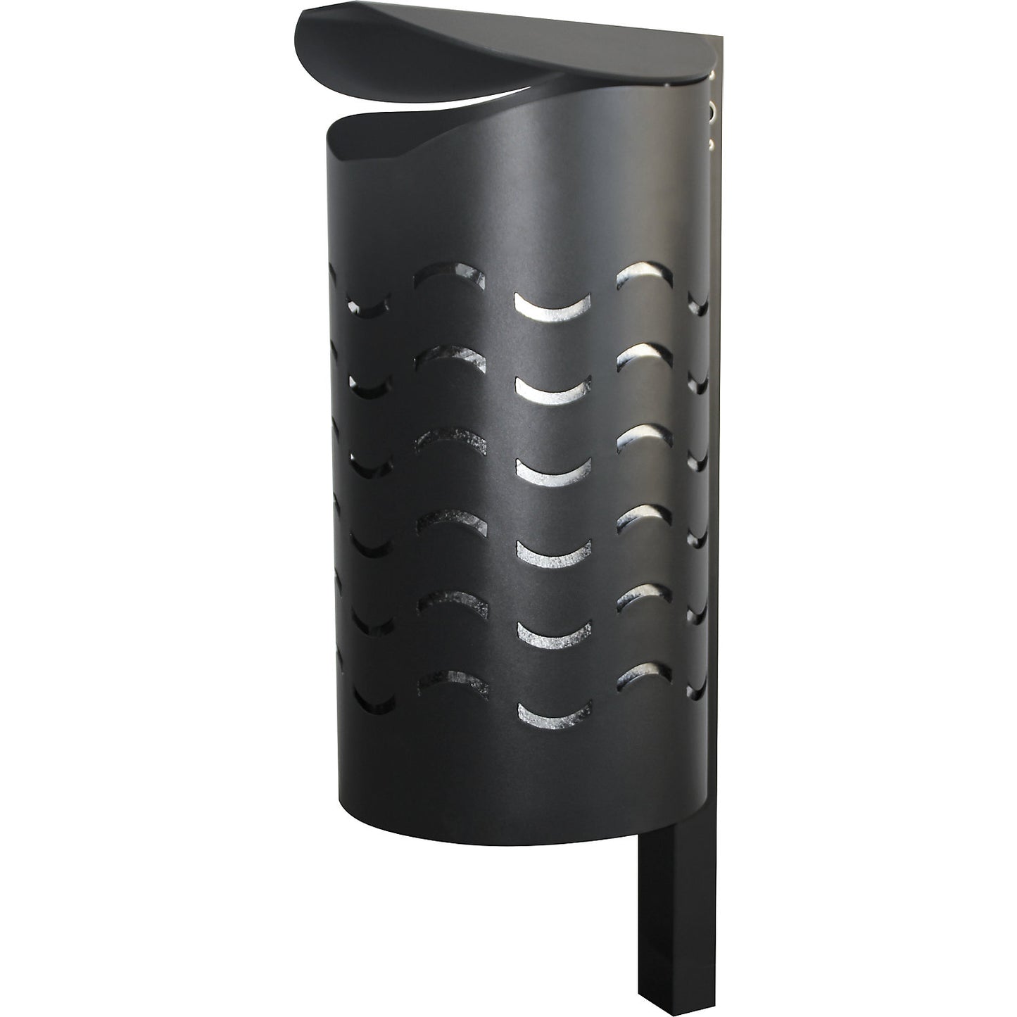 WAVE waste collector for outdoor use, capacity 40 l, for concreting in, HxD 1450 x 438 mm.