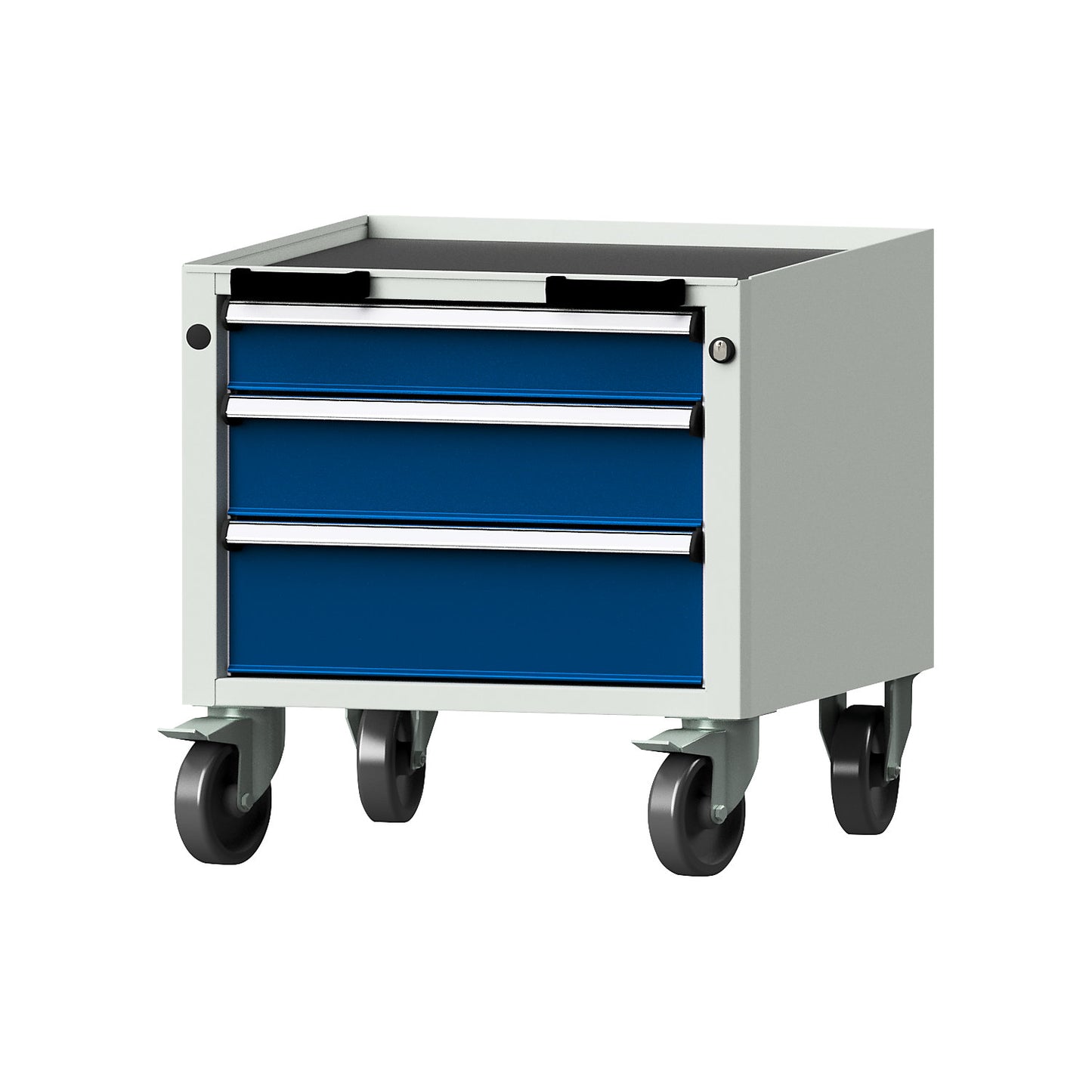 Mobile drawer unit, HxWxD 575 x 570 x 615 mm, 3 drawers, 1 x 90 / 1 x 120 / 1 x 150 mm high.