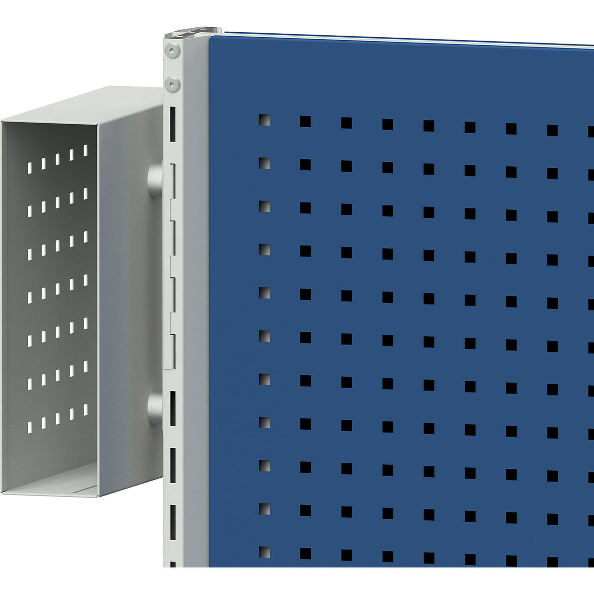 File holder for electrically height adjustable LIFT work tables, for A4, HxWxD 330 x 92 x 295 mm.