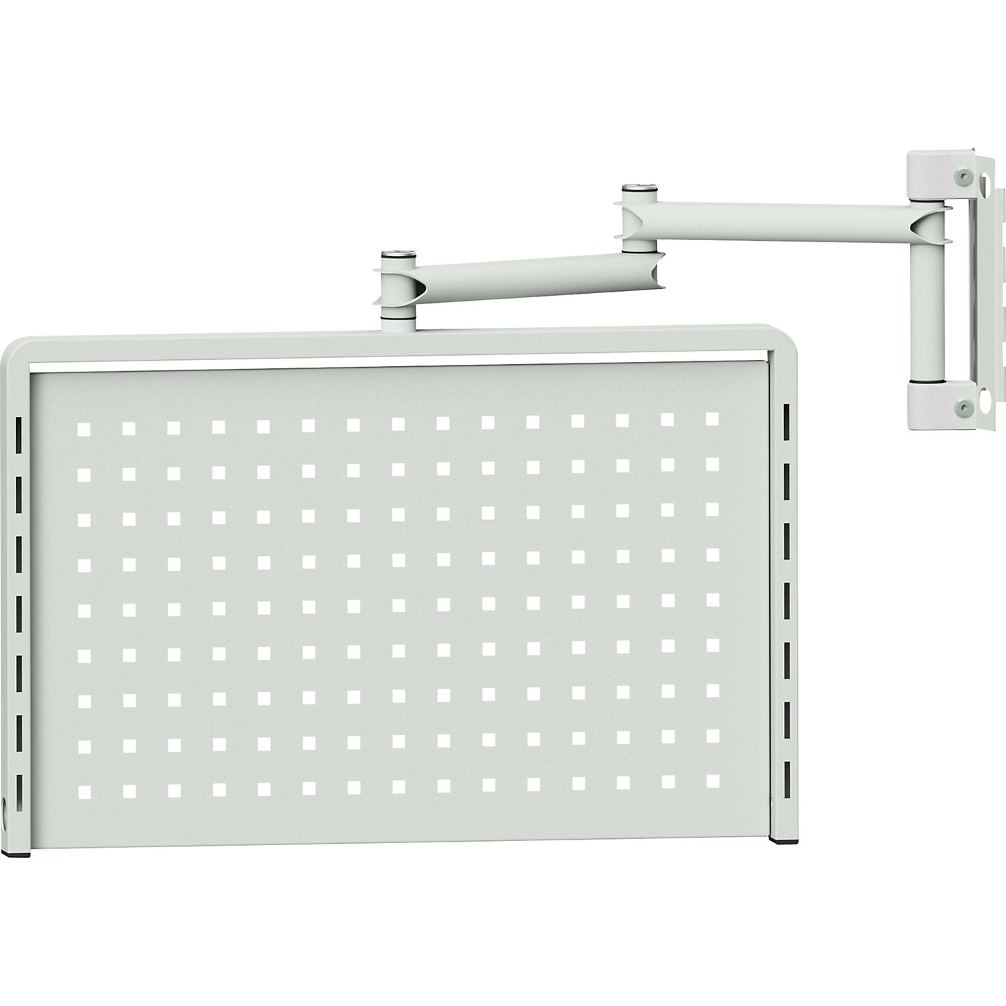 Perforated panel for swivelling base frame, light grey, HxW 400 x 628 mm.