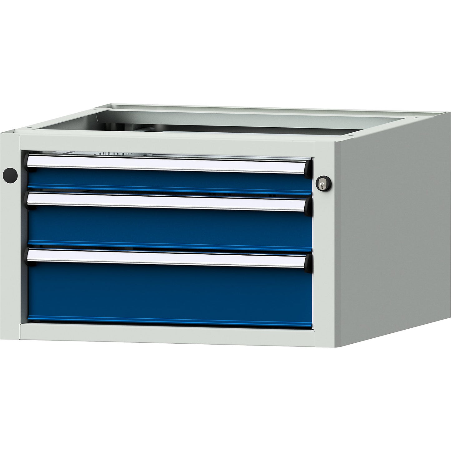 Add-on drawer unit for electrically height adjustable LIFT work tables, WxD 570 x 615 mm, height 330 mm, 3 drawers.