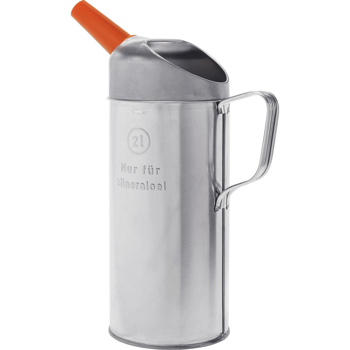 Sheet steel oil can for mineral oil, with plastic spout, pack of 5, capacity 2 l.