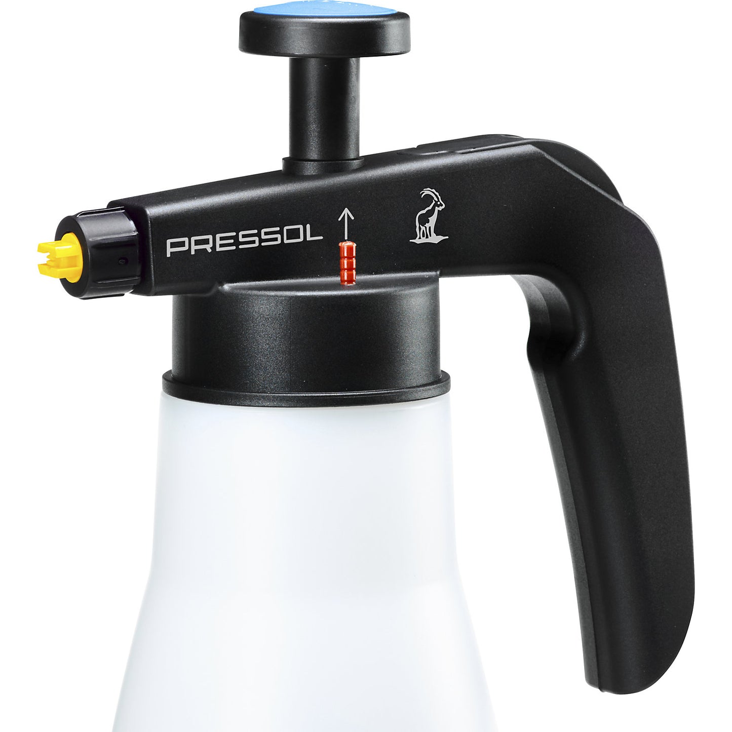 Pump spray container, for alkaline solutions, capacity 1.5 l, PE white-transparent.