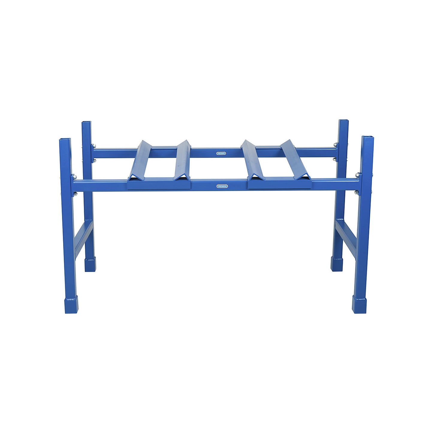 Drum shelving, painted, for 60 / 200 l drums, blue.