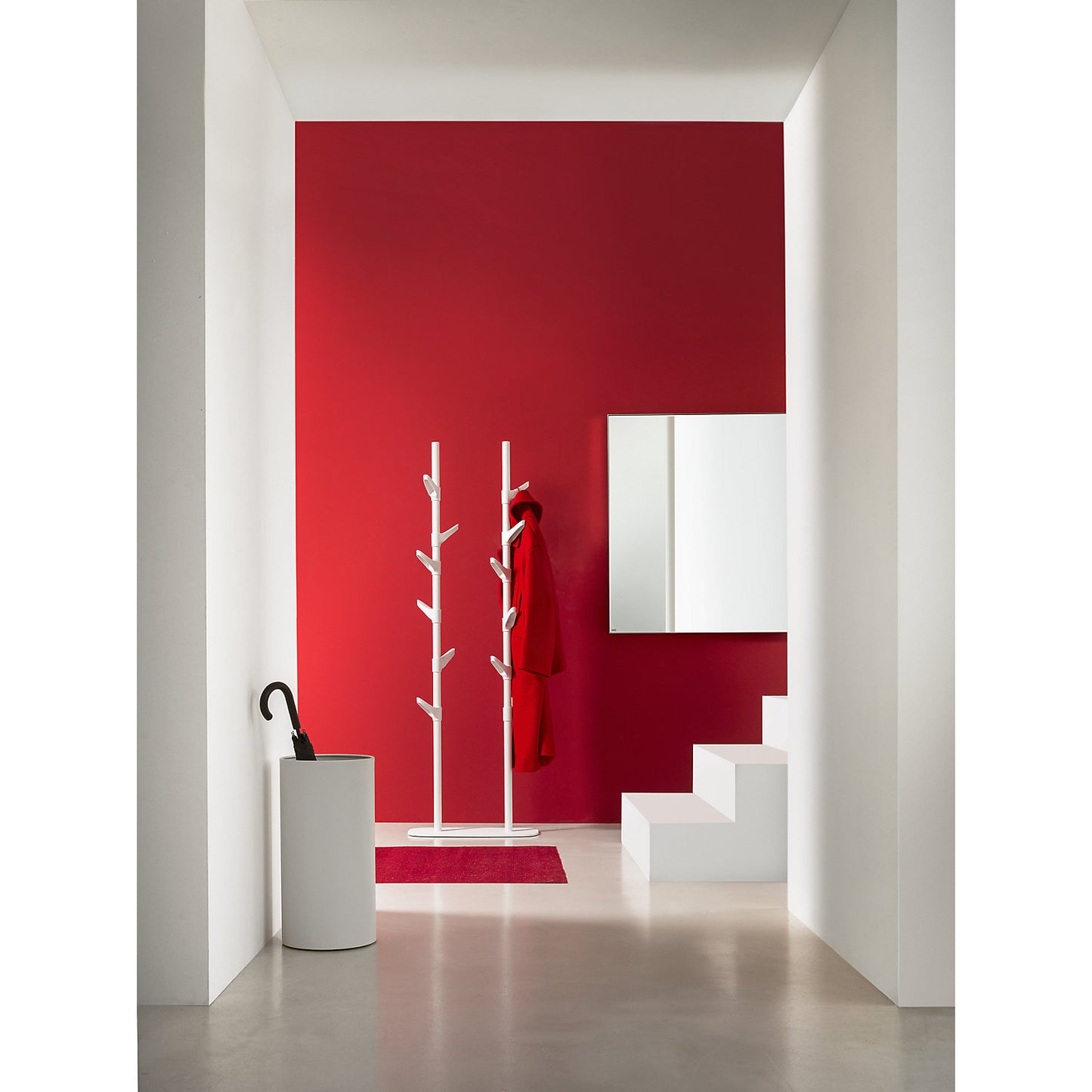 Coat stand, height adjustable, with 12 hooks, HxWxD 1710 x 550 x 250 mm.
