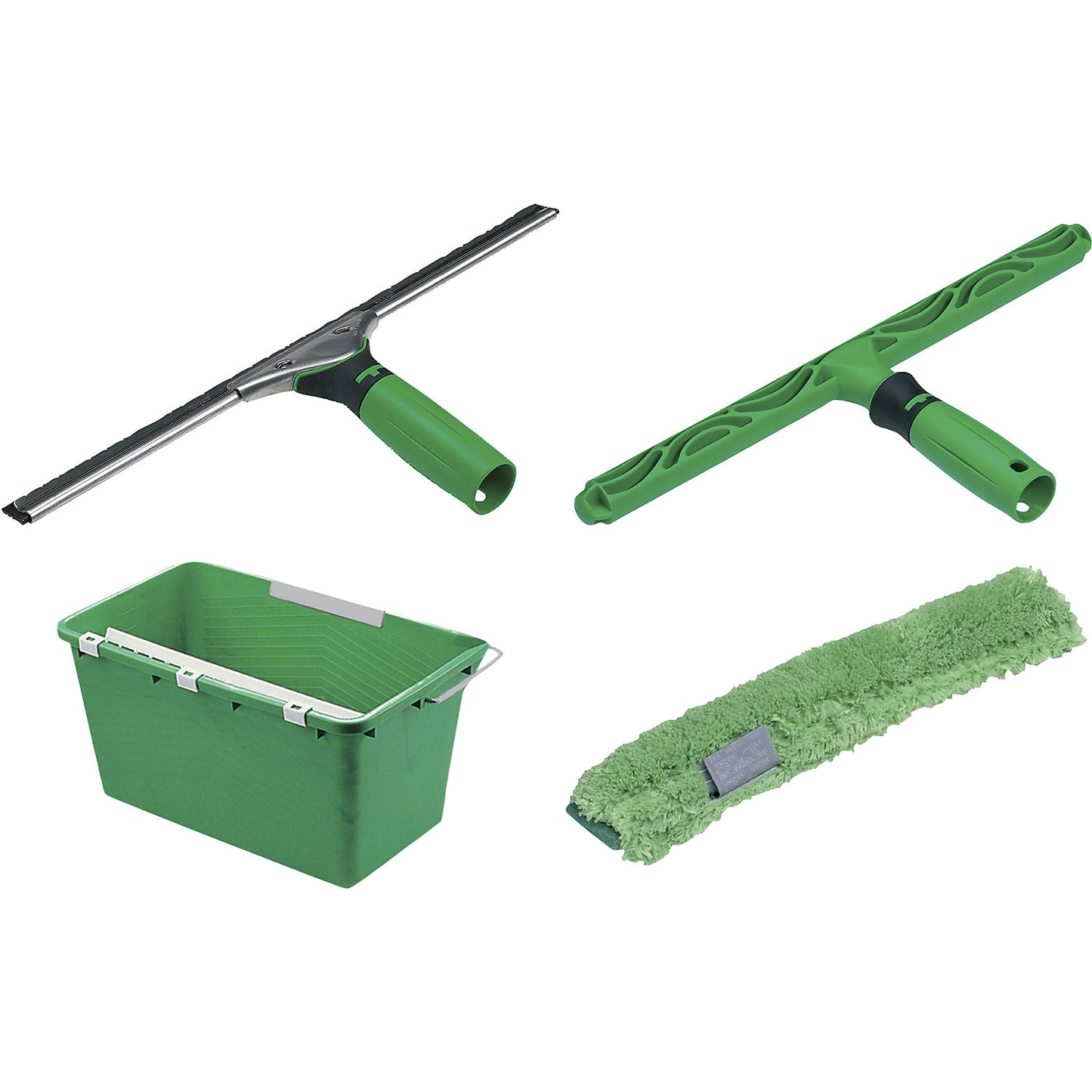 Glass cleaning set, window wiper, holder, microfibre cover, bucket 18 l.