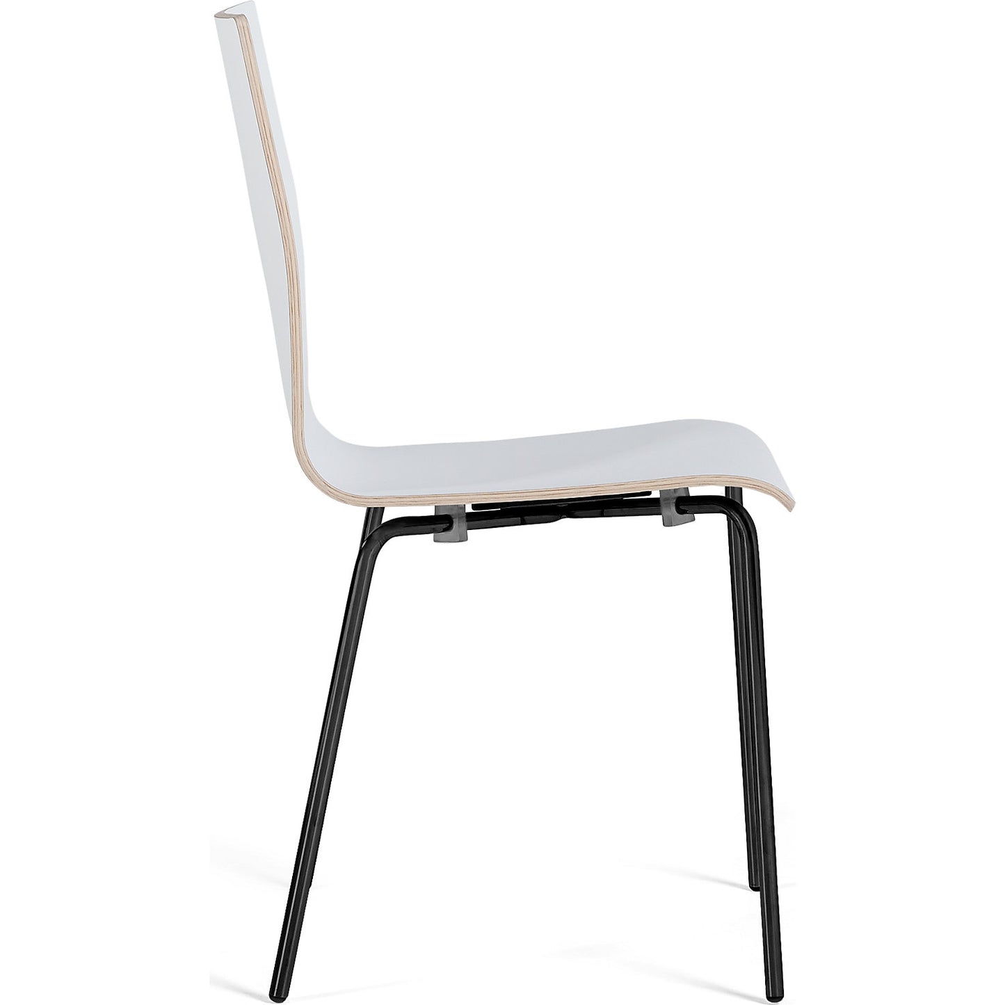 Alma stacking chair, stackable, pack of 4, white/black.