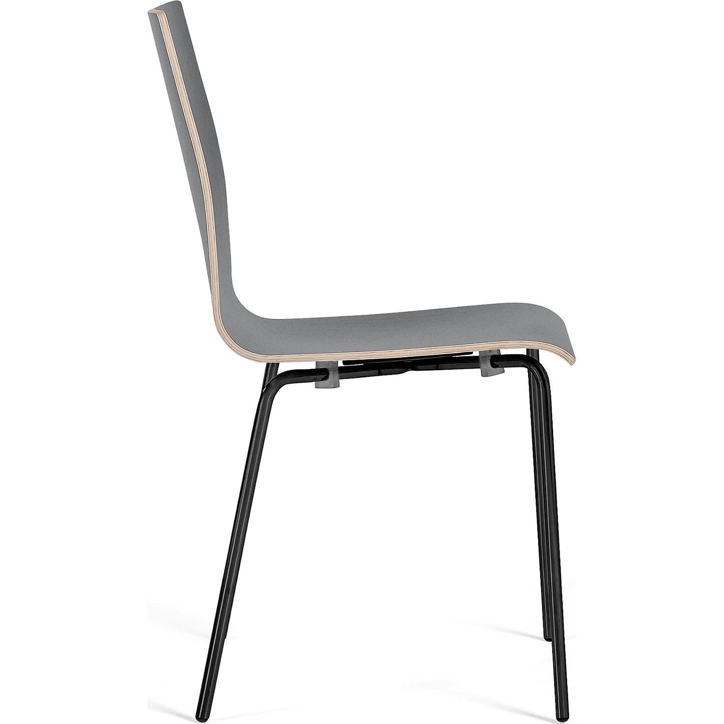 Alma stacking chair, stackable, pack of 4, black/black.
