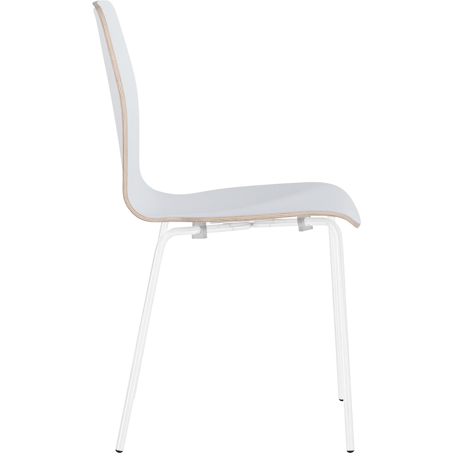Alina stacking chair, stackable, pack of 4, white/white.