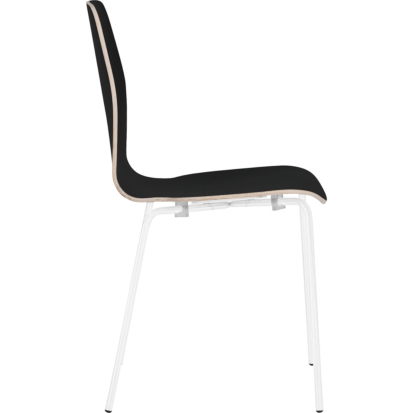 Alina stacking chair, stackable, pack of 4, black/white.