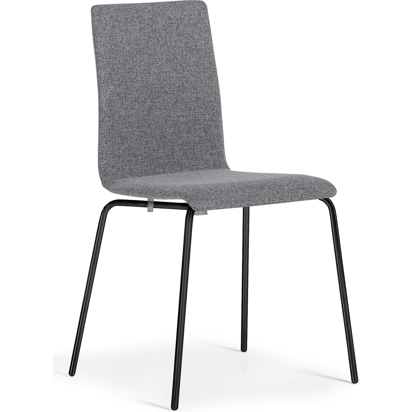 Elin stacking chair, stackable, pack of 4, fabric grey/black.
