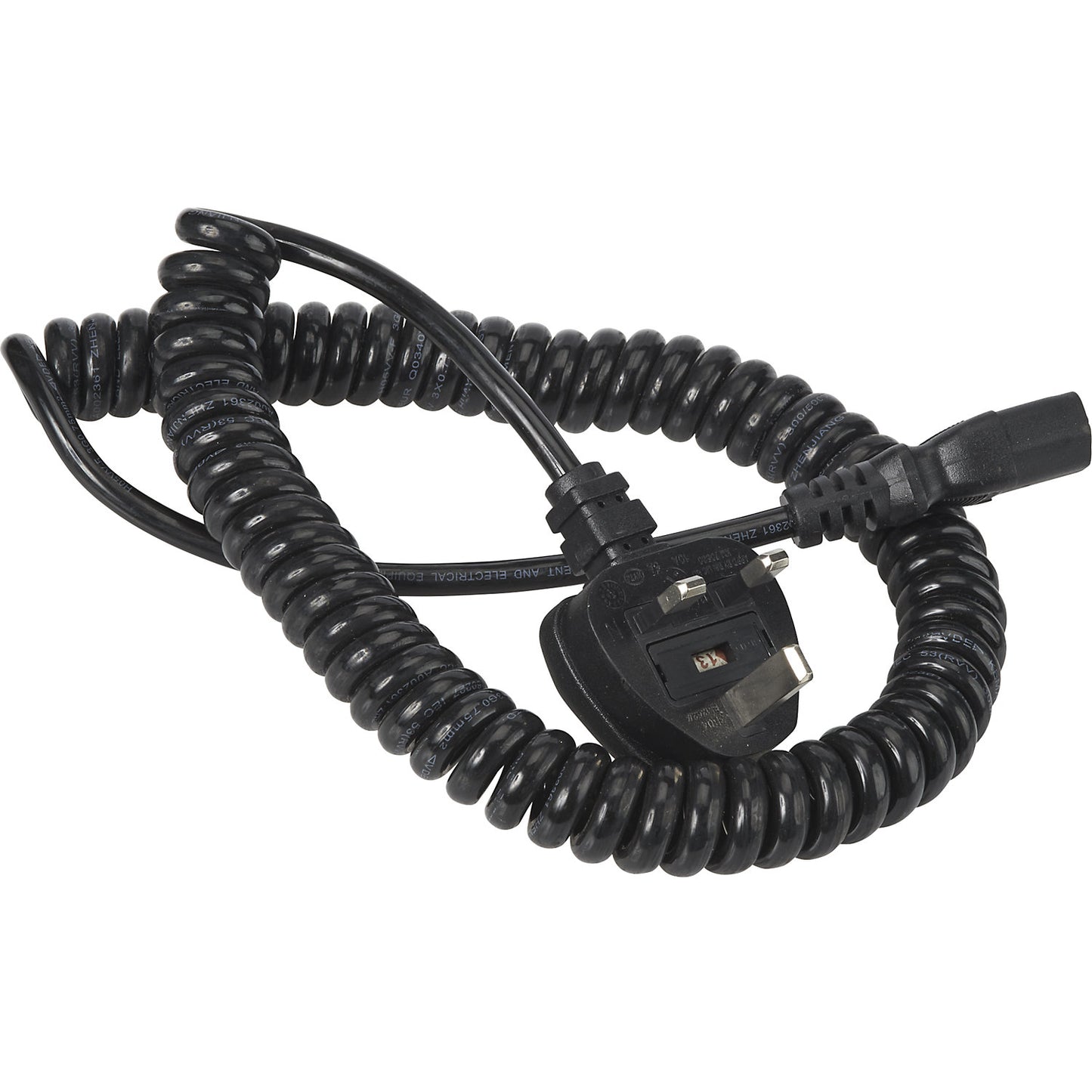 Mains cable with cold device plug, Great Britain, for e-pallet trucks.