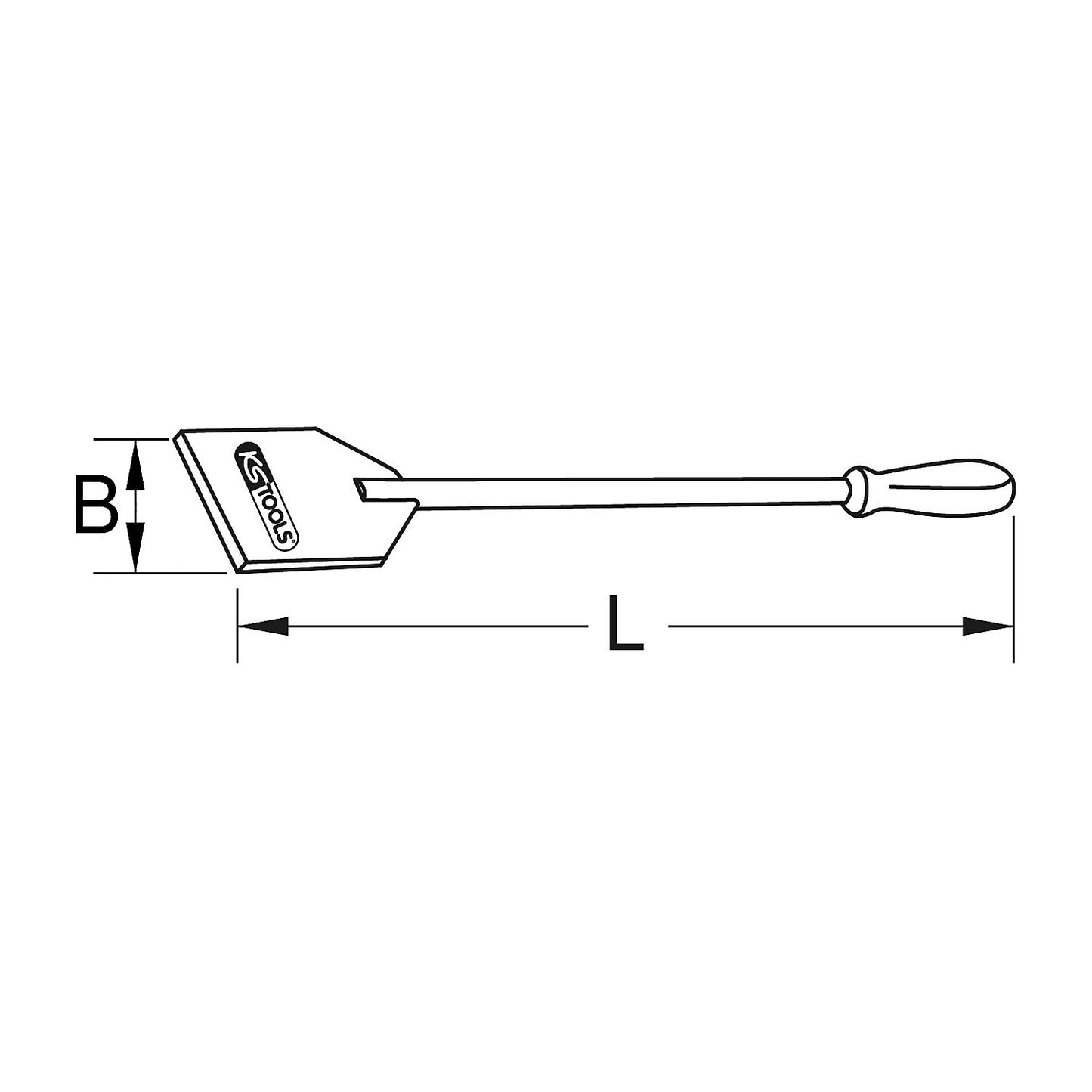 BRONZEplus scraper, with handle, length 480 mm.