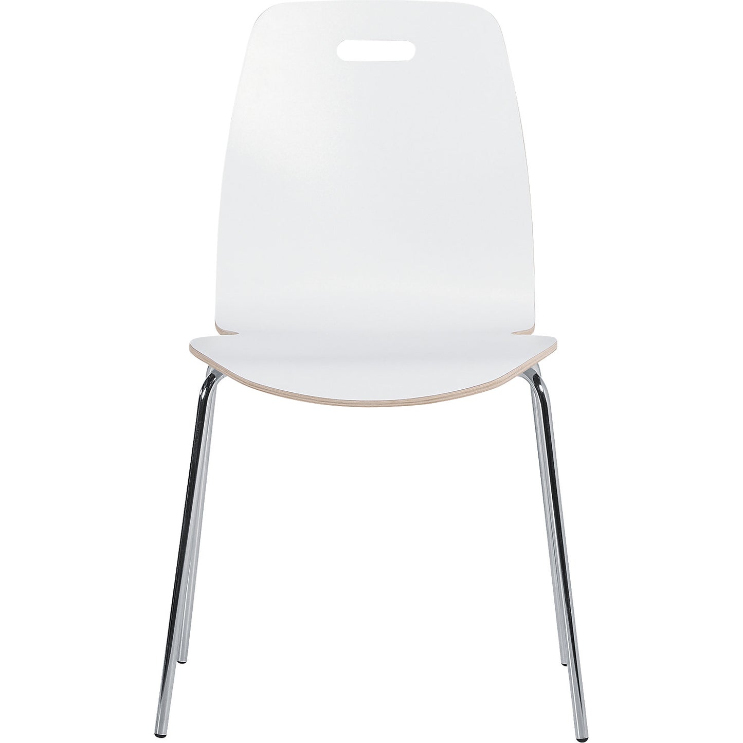 Alina stacking chair, stackable, pack of 4, white/chrome.