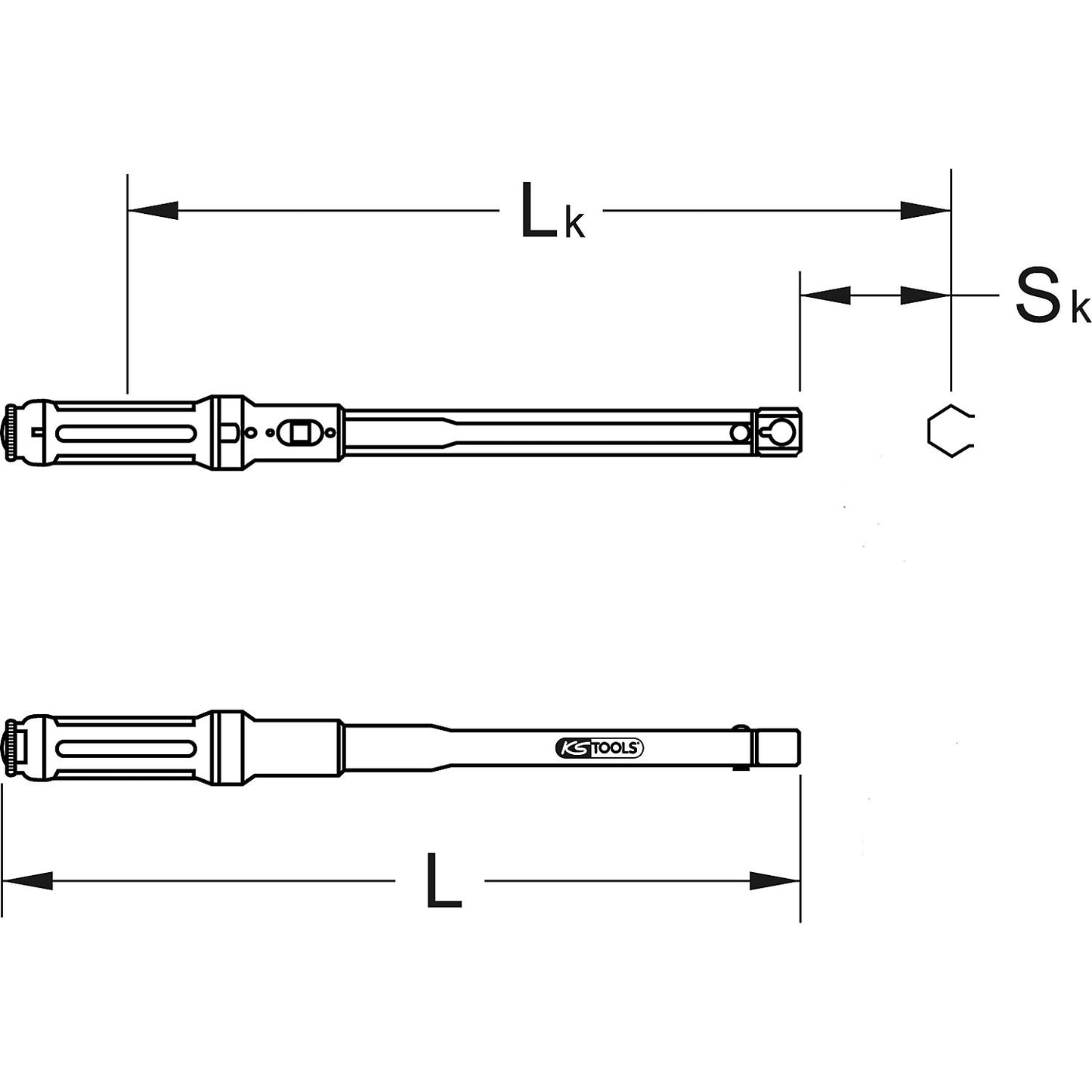ERGOTORQUE®precision fine adjustment torque wrench, 14 x 18 mm, 20 - 100 Nm.