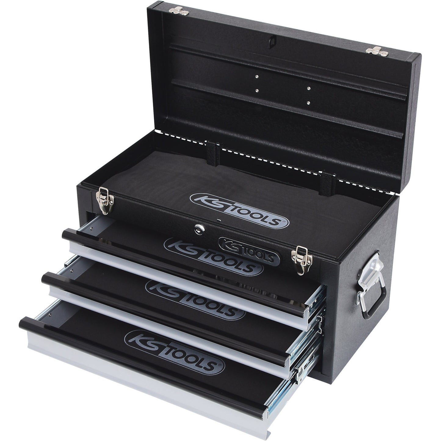 Tool chest with 3 drawers, LxWxH 520 x 260 x 302 mm, black.