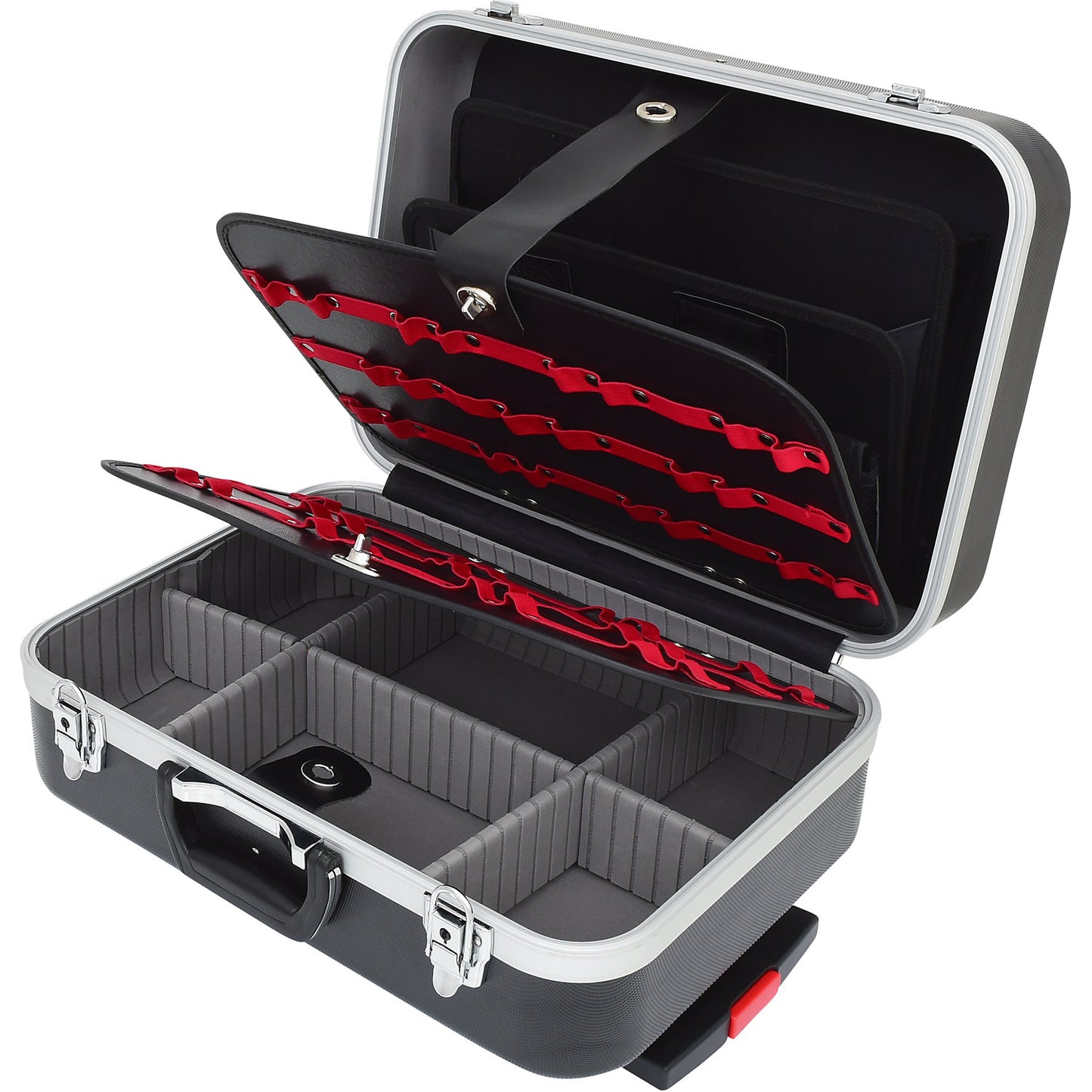 ABS hard protective case with telescopic trolley, LxWxH 435 x 310 x 160 mm, black.
