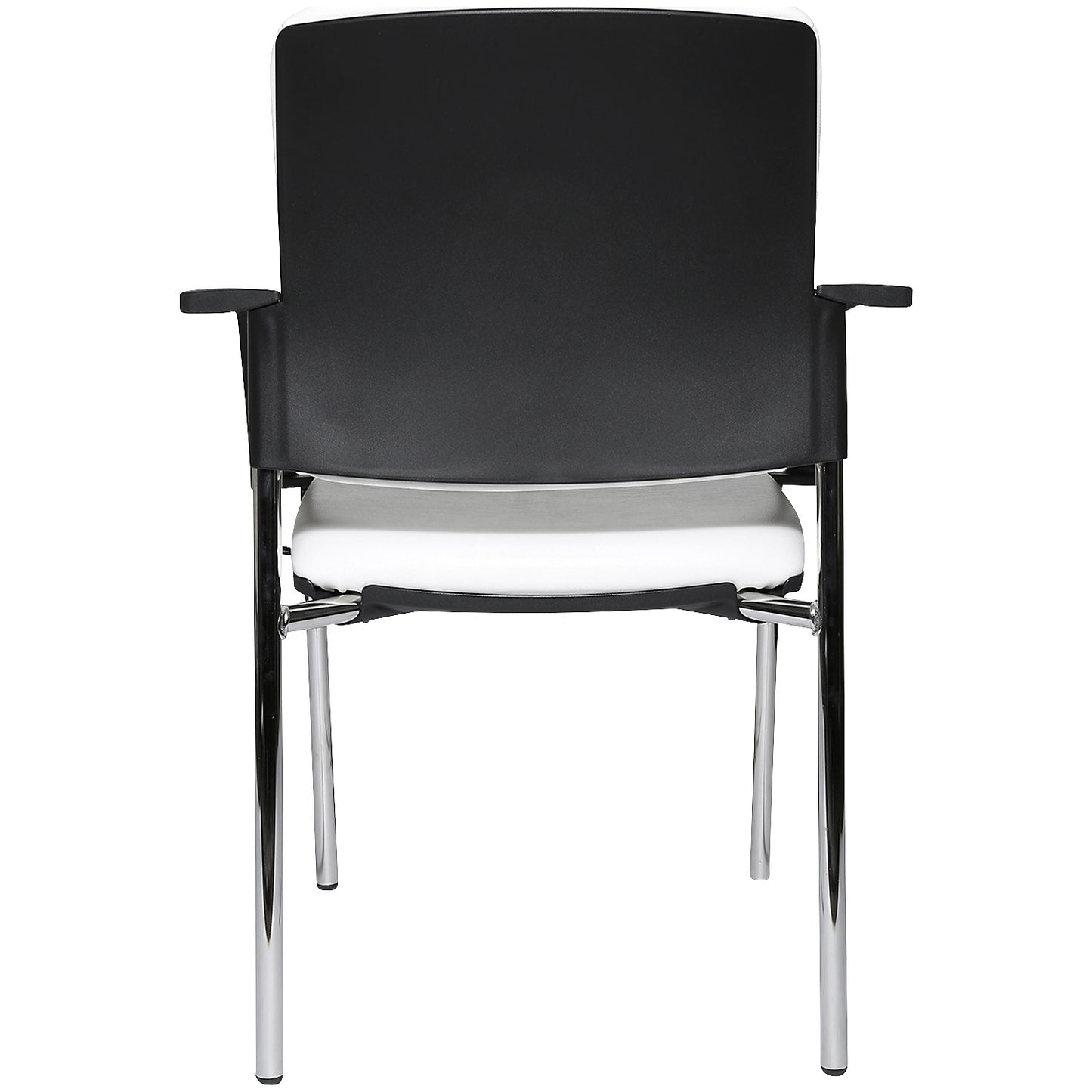 Visitors' chairs with arm rests, pack of 2, vinyl cover, white.