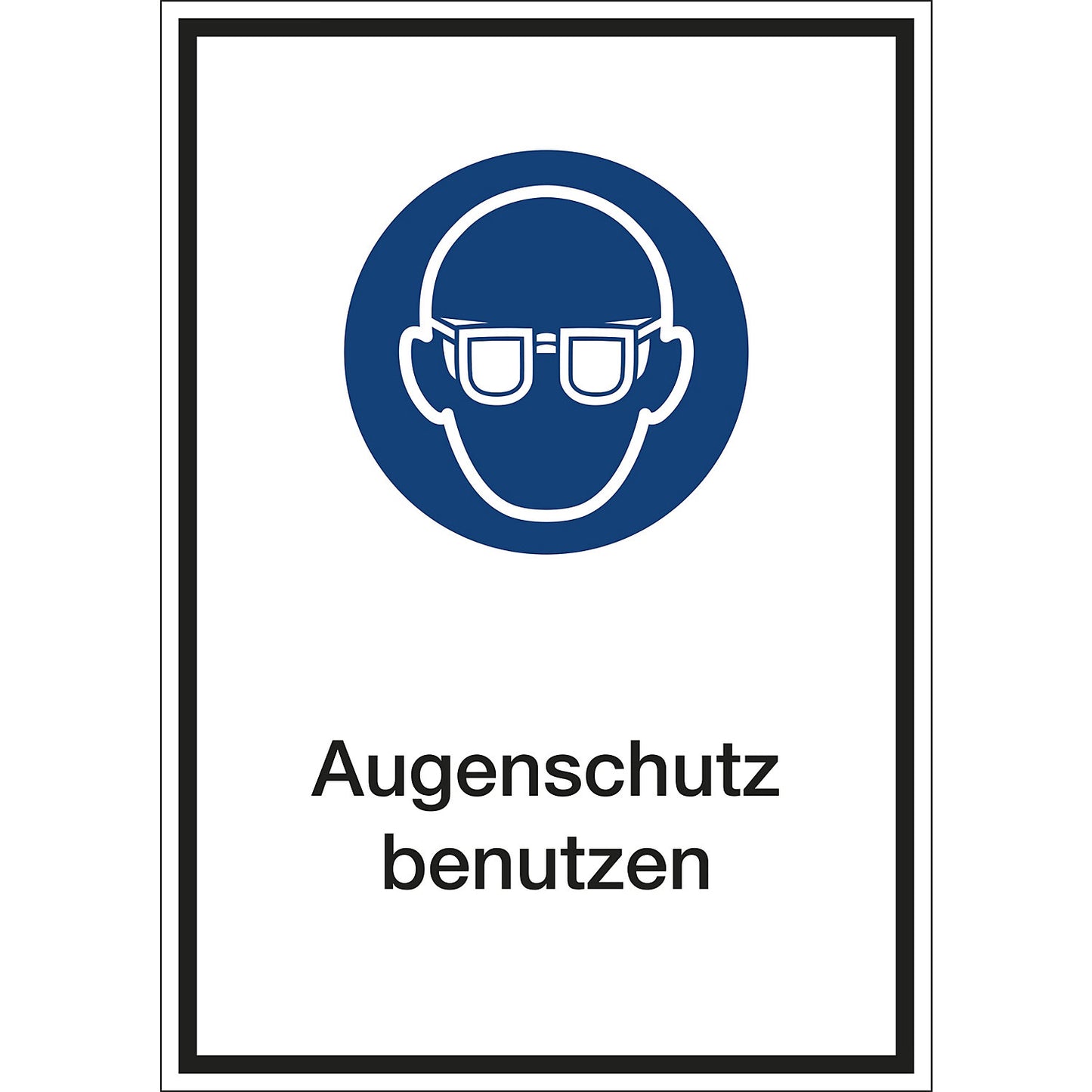 Additional combination signs for mandatory signs, wear eye protection, film, LxHxD 210 x 297 x 0.1 mm.