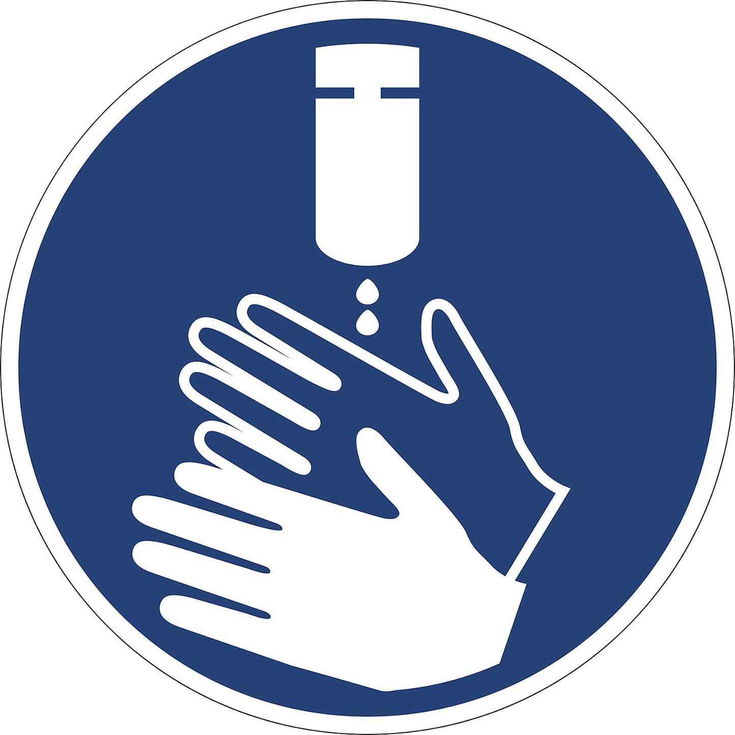 Mandatory signs, disinfect your hands, pack of 10, film, Ø 200 mm.