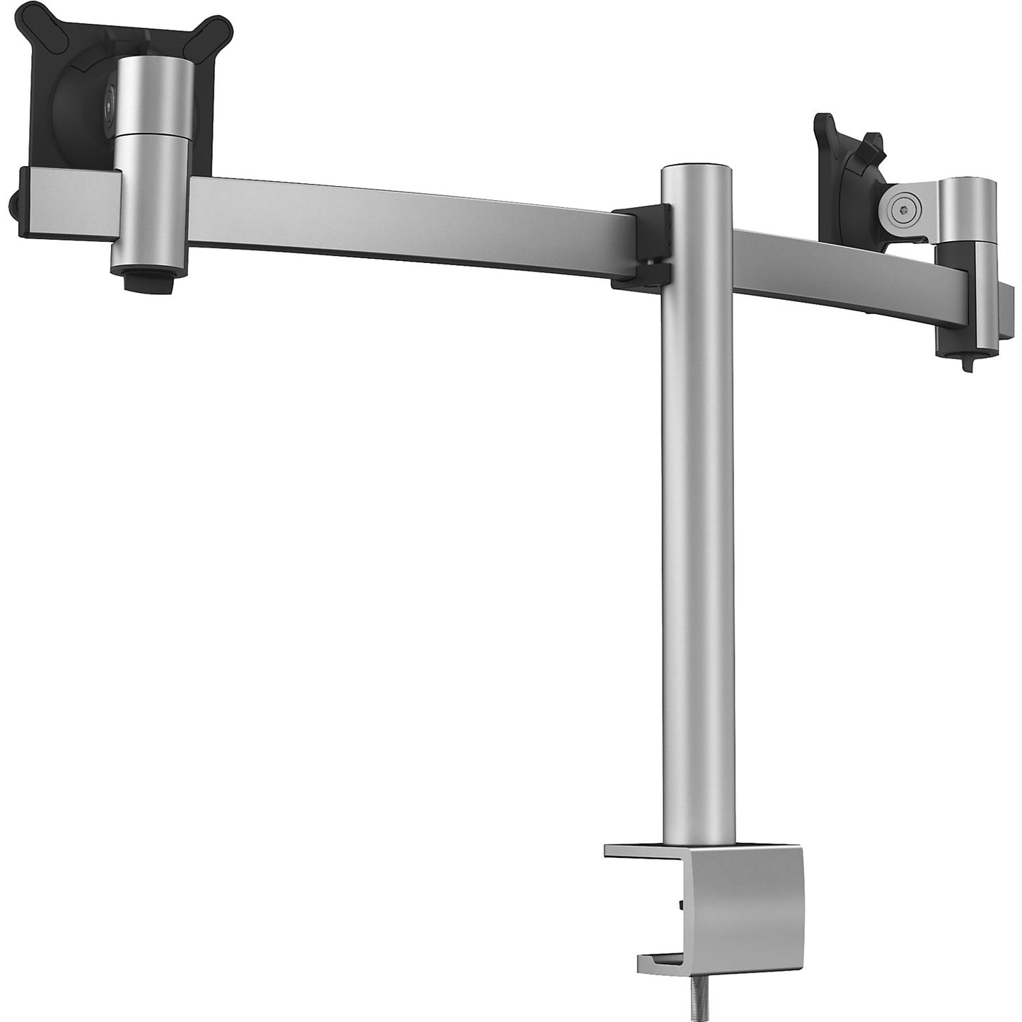 Monitor holder for 2 monitors, HxWxD 445 x 780 x 190 mm, with table clamp.