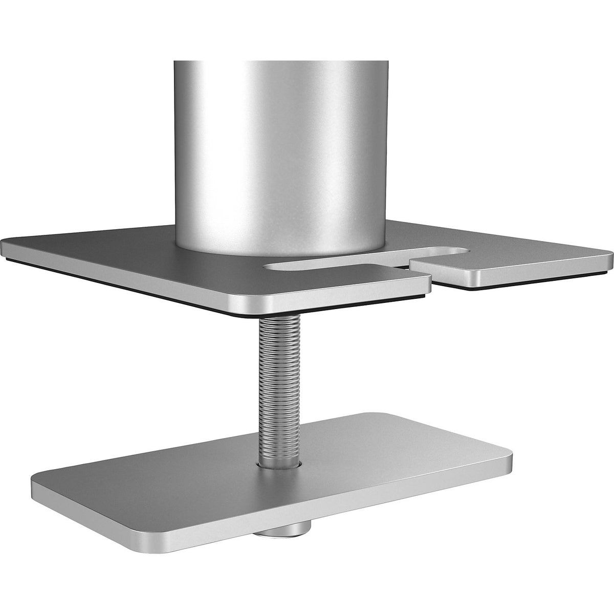 Monitor holder for 2 monitors, HxWxD 445 x 780 x 190 mm, through-desk mounting.
