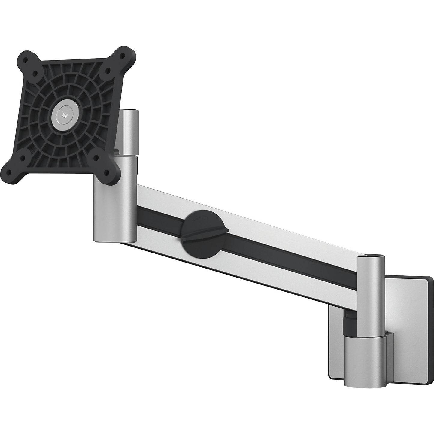 Monitor wall mounting bracket with arm for 1 monitor, HxWxD 350 x 290 x 120 mm, metallic silver.