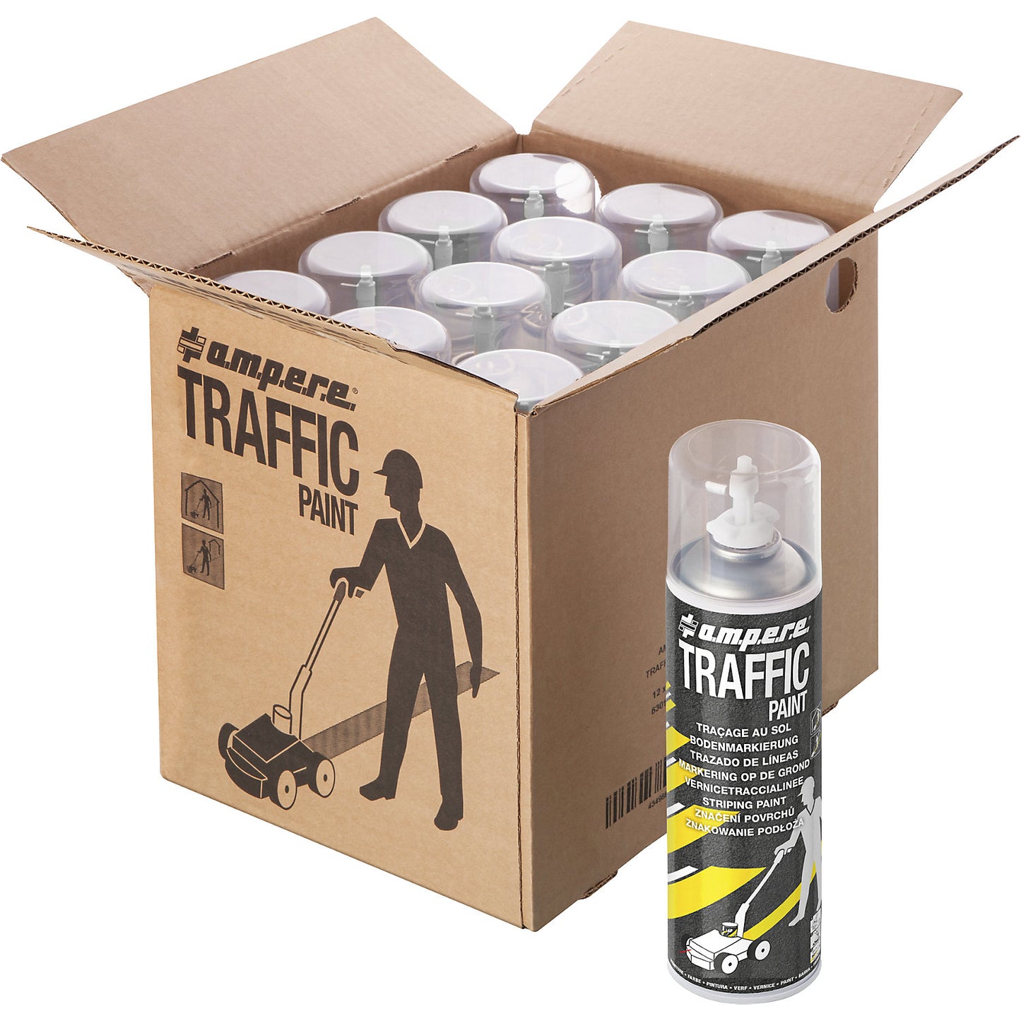 Traffic Paint® marking paint, contents 500 ml, pack of 12, white.