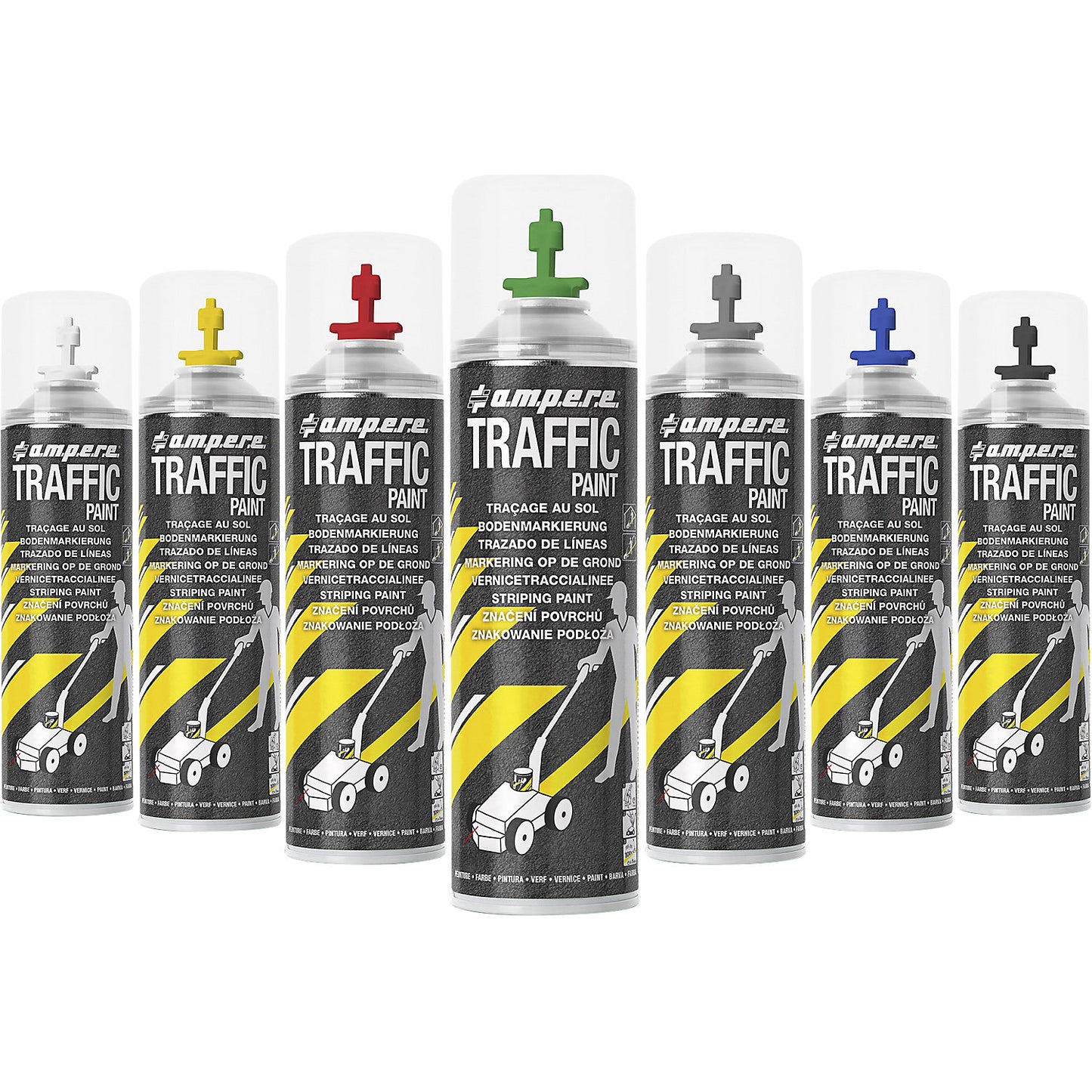 Line marking truck, set, marking trolley with 12 cans of Traffic Paint, grey, incl. accessories.