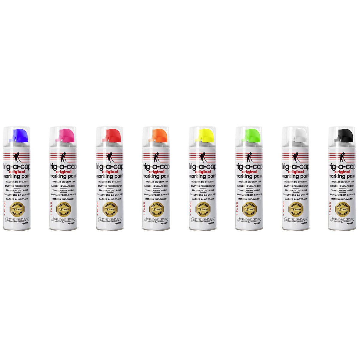 Construction site marking spray, content 500 ml, solvent-based, pack of 12 cans, white.