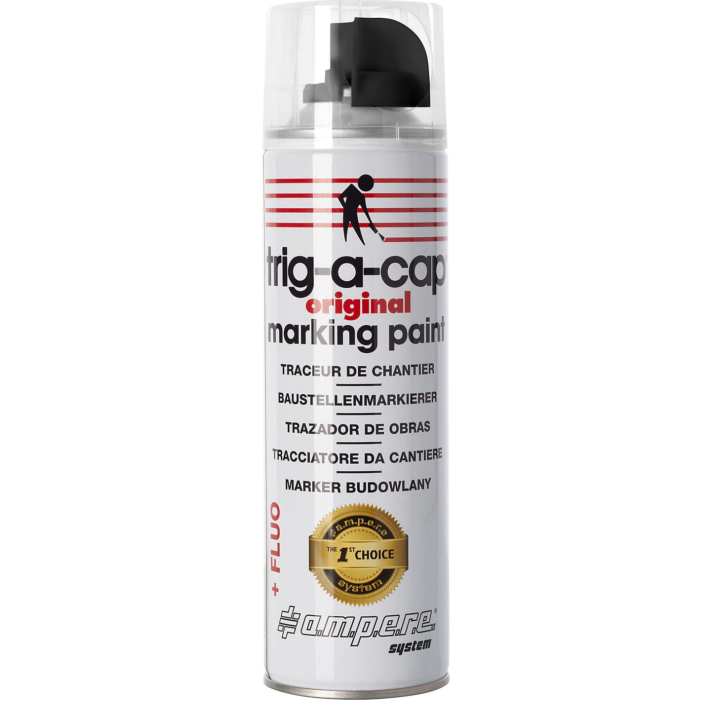Construction site marking spray, content 500 ml, solvent-based, pack of 12 cans, black.