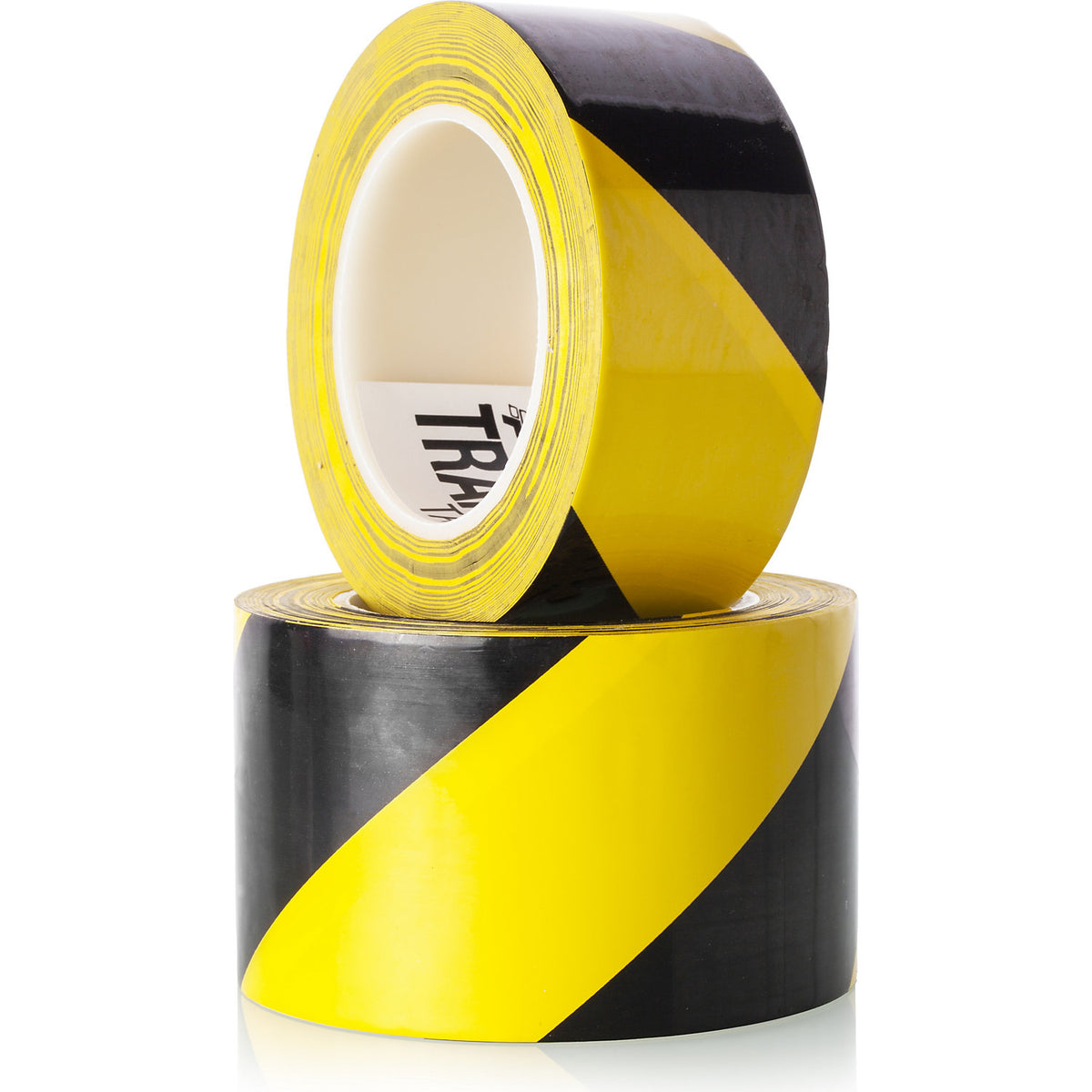 Floor marking tape, extra strong, width 50 mm, thickness 0.2 mm, yellow/black.