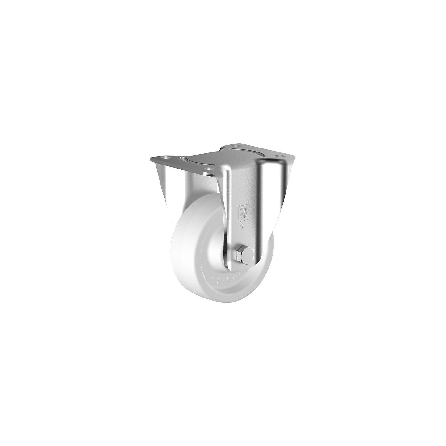 Nylon castor, wheel Ø x width 125 x 45 mm, fixed castor, ball bearings.