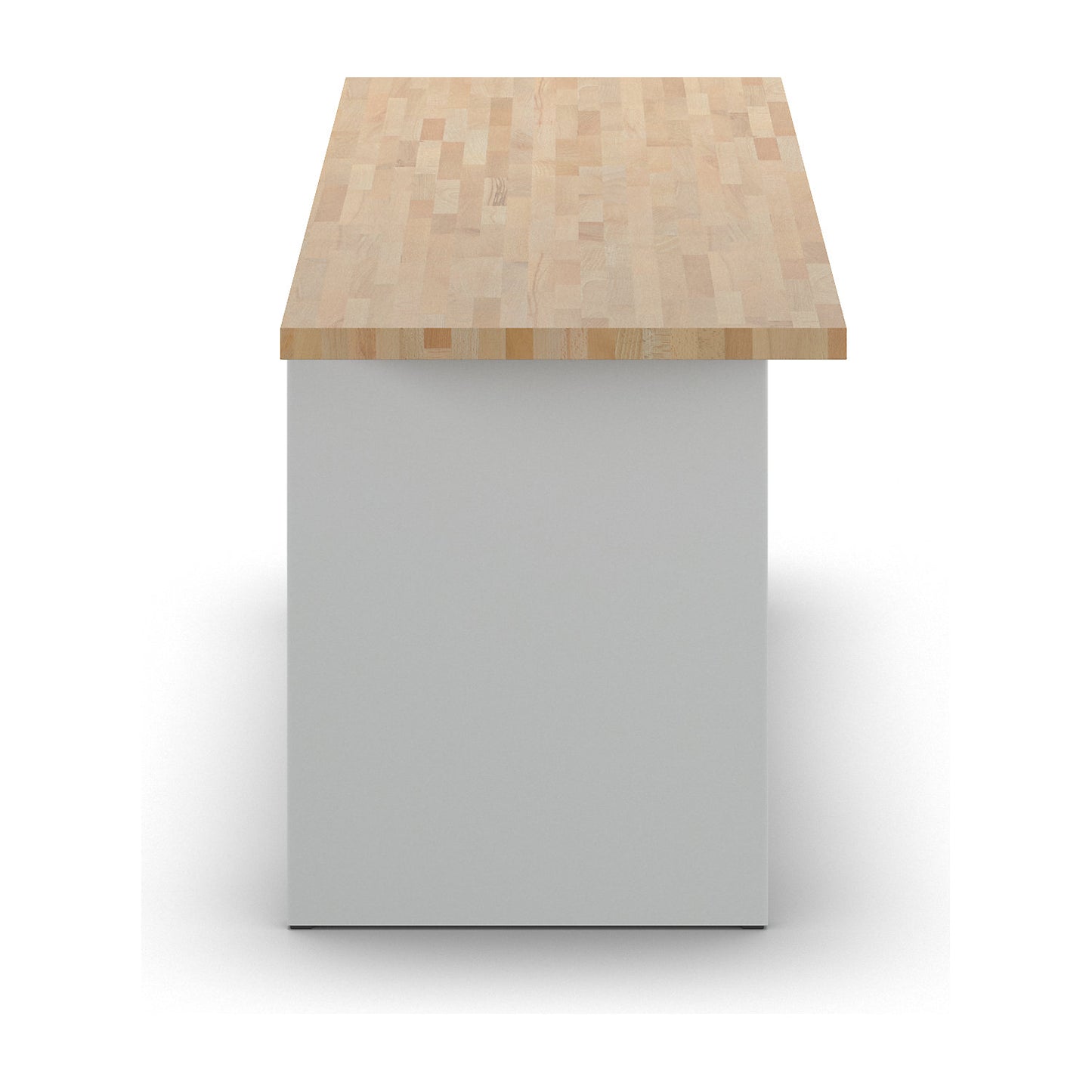 Workbench with closed sides, 3 drawers, 1 door, width 2000 mm, light grey / gentian blue.