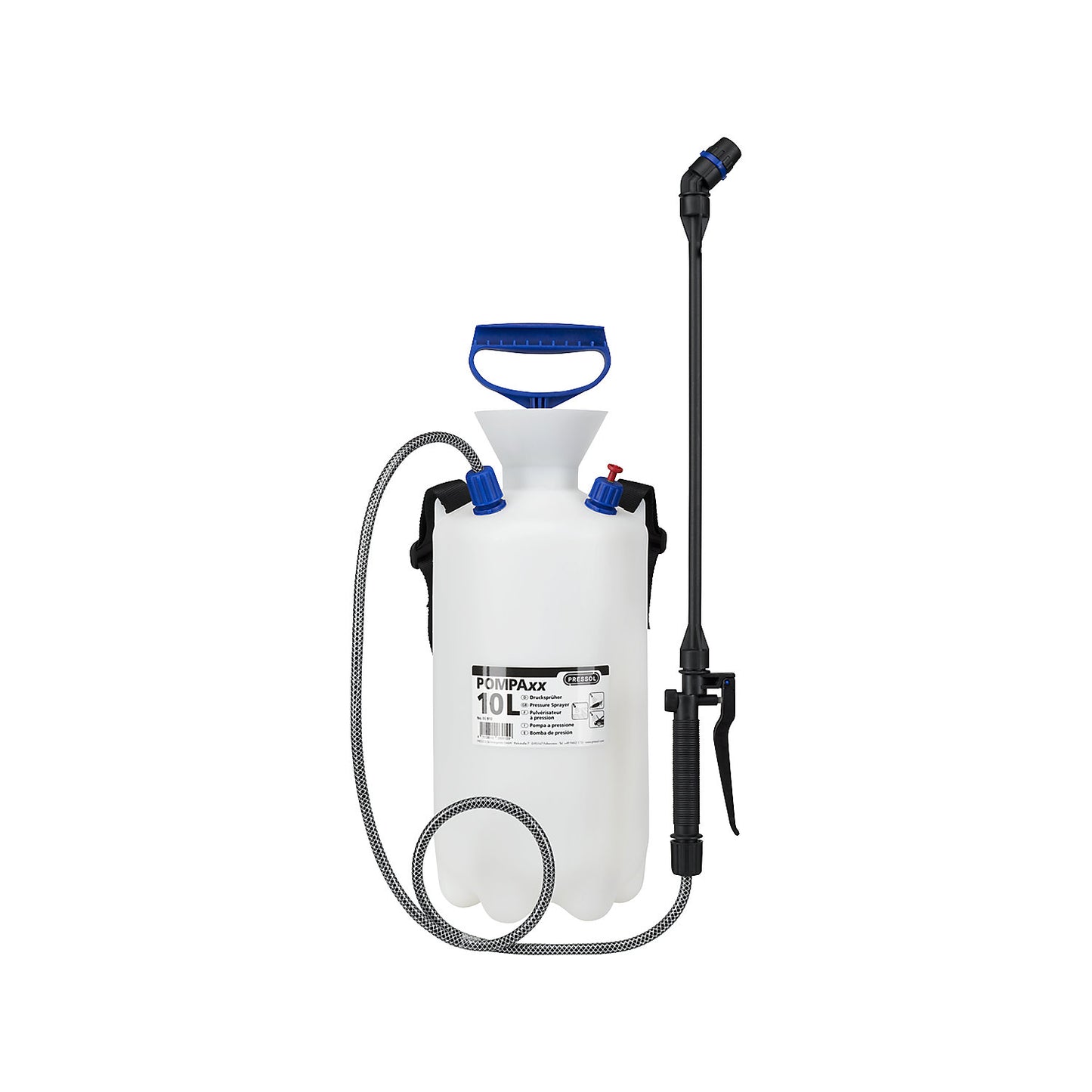 Industrial pressure sprayer, manual, capacity 10 l, strap LxWxH 220 x 220 x 570 mm.