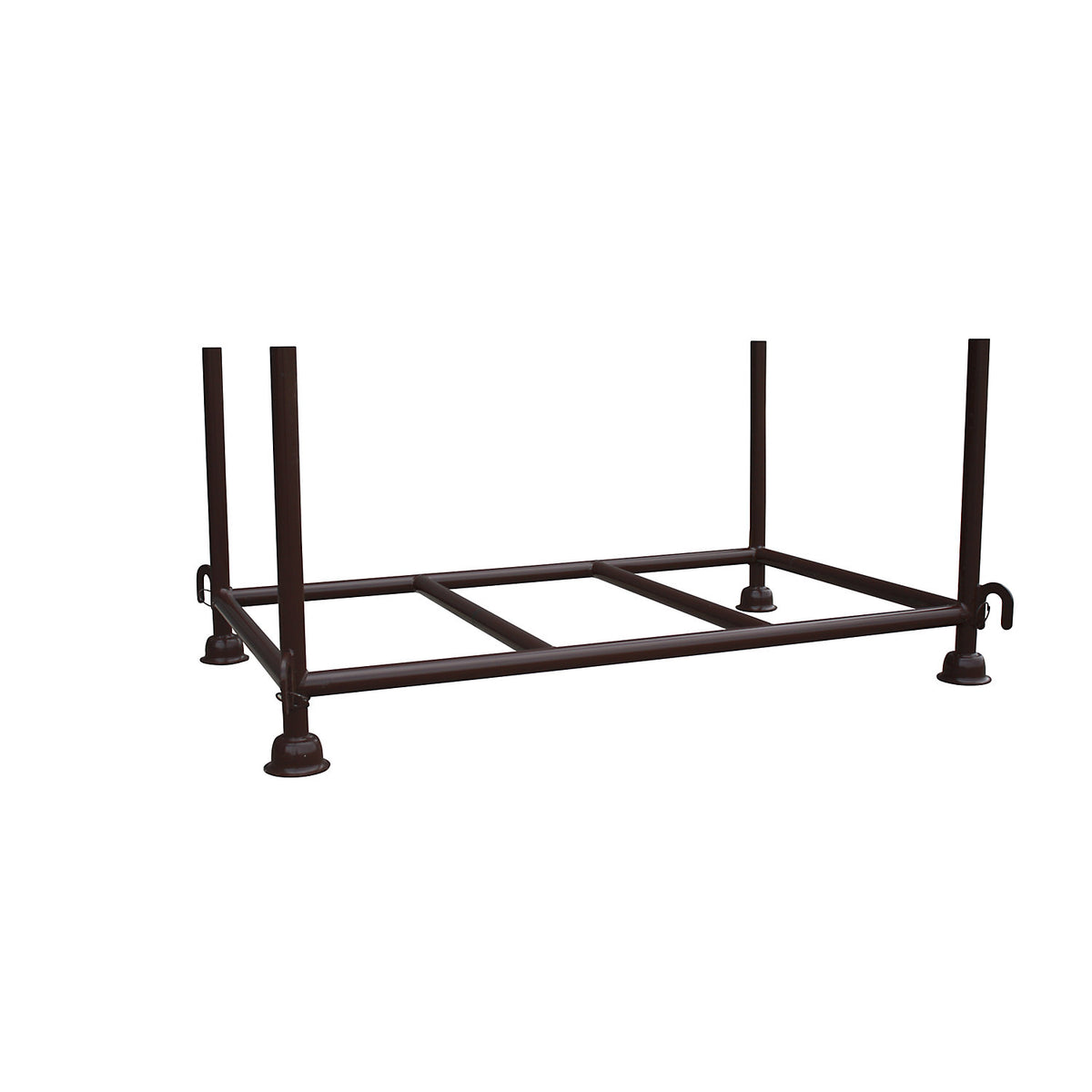 Stacking frame, LxWxH 900 x 700 x 910 mm, with 1 cross tube, chocolate brown.