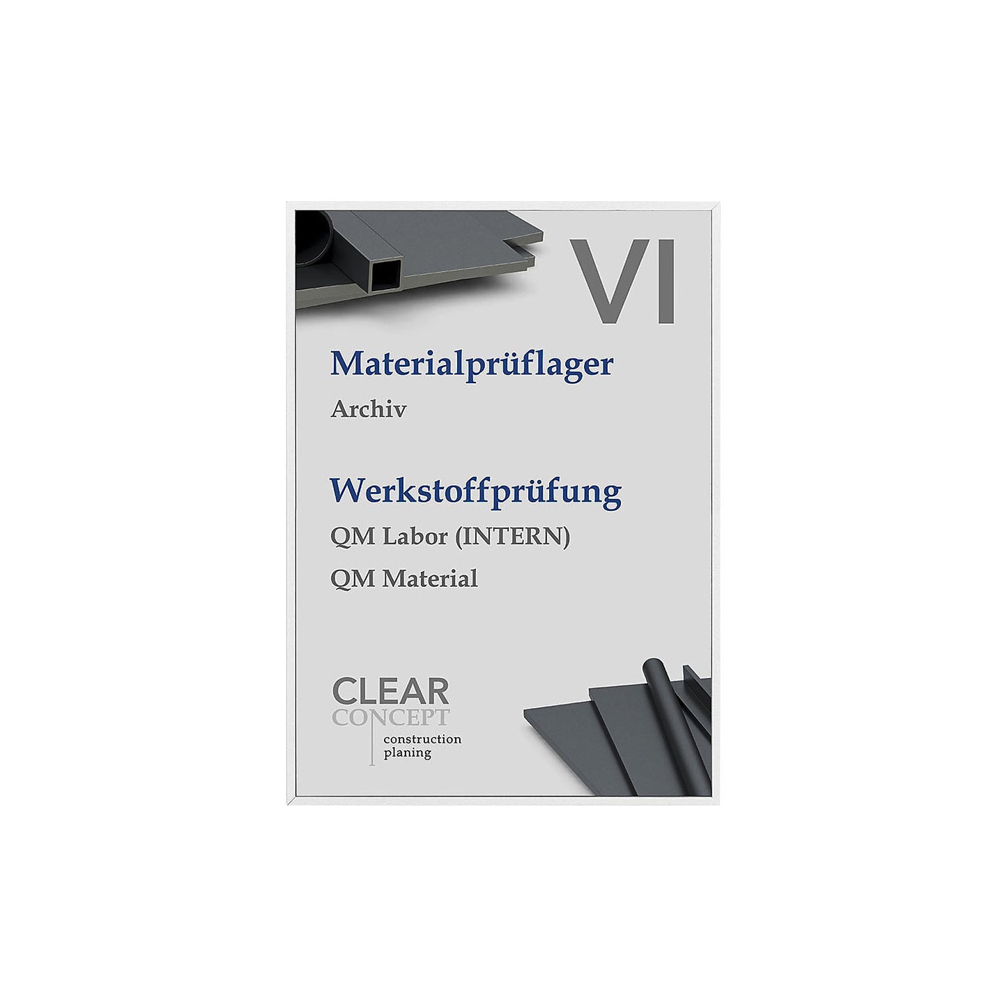 MADRID Silver Line™ door sign, A5 portrait, HxW 212.5 x 150.5 mm, silver.