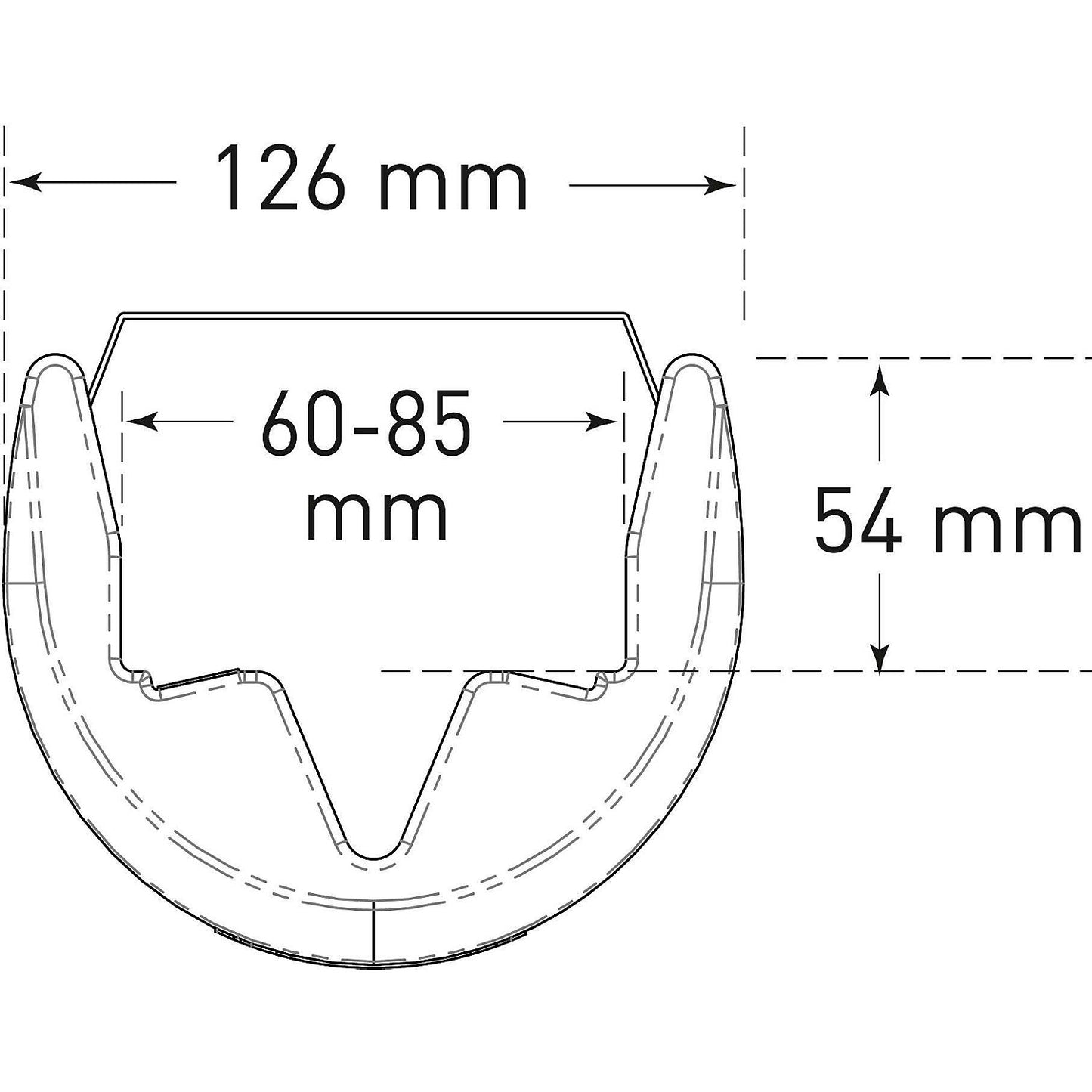 Column and post guard, height 550 mm, from 60 - 85 mm, WxD 126 x 104 mm.